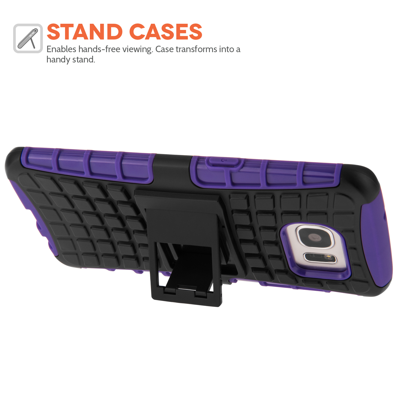 YouSave Accessories Samsung Galaxy S7 Edge Stand Combo Case - Purple
