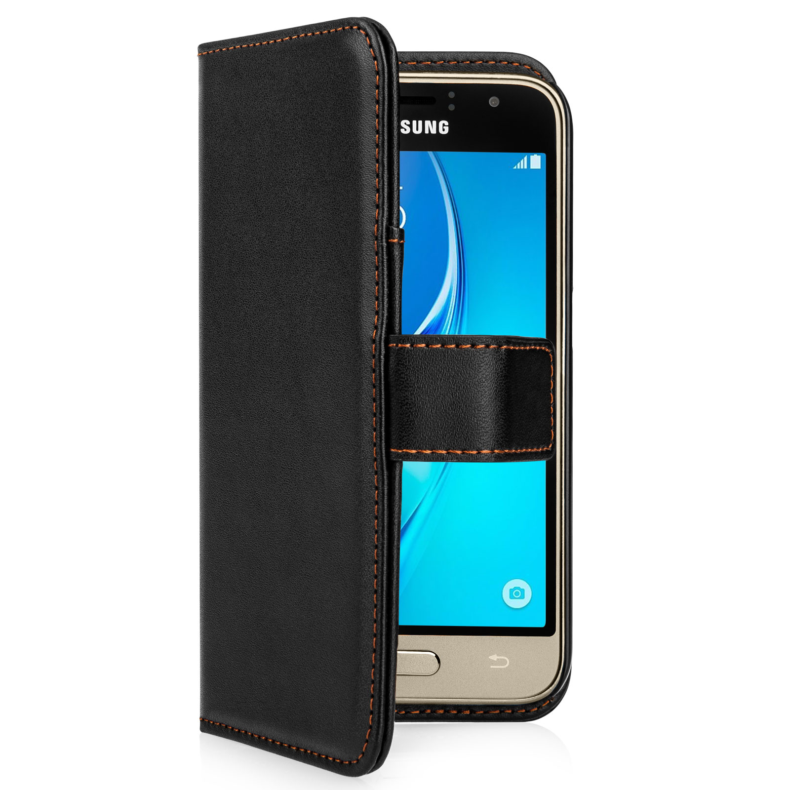 Yousave Accessories Samsung Galaxy J1 (2016) Leather-Effect Wallet Case - Black