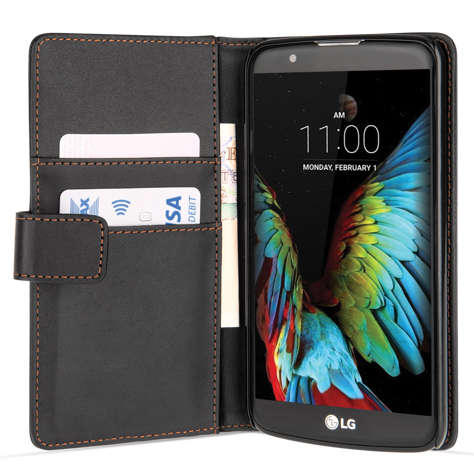 Yousave Accessories LG K10 Leather-Effect Wallet Case - Black