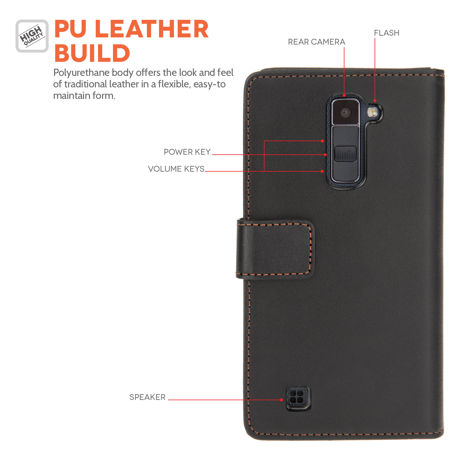 Yousave Accessories LG K10 Leather-Effect Wallet Case - Black