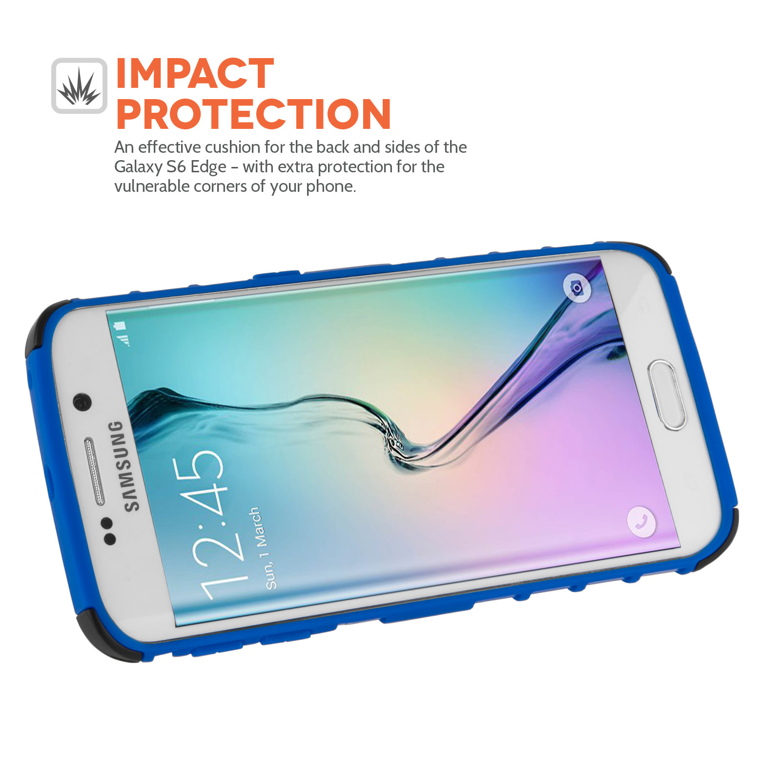 Yousave Accessories Samsung Galaxy S6 Edge Stand Combo Case - Blue / Black