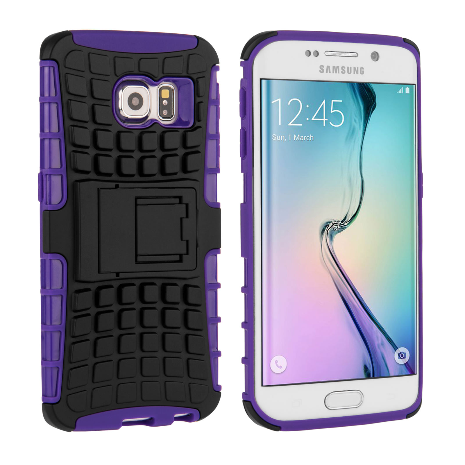 YouSave Accessories Samsung Galaxy S6 Edge Stand Combo Case - Purple