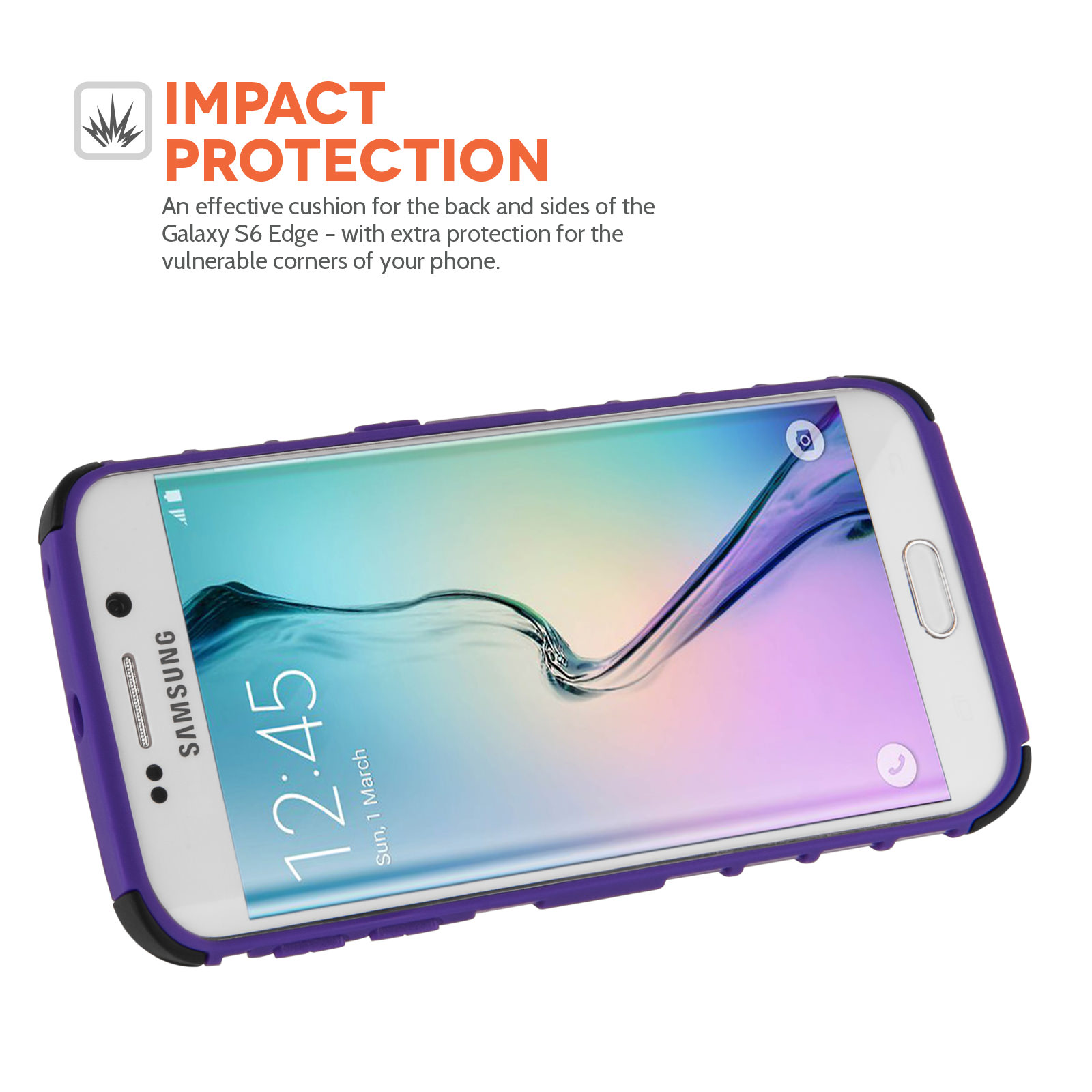 YouSave Accessories Samsung Galaxy S6 Edge Stand Combo Case - Purple