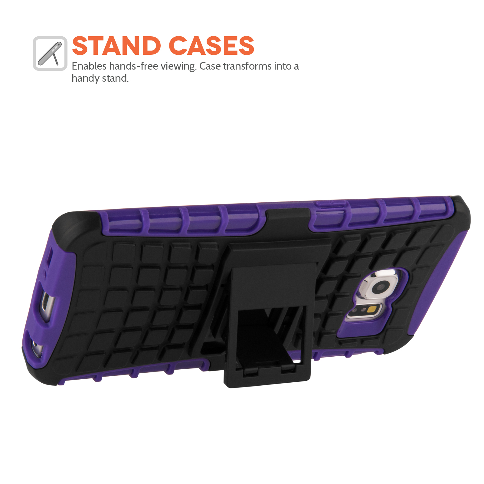 YouSave Accessories Samsung Galaxy S6 Edge Stand Combo Case - Purple
