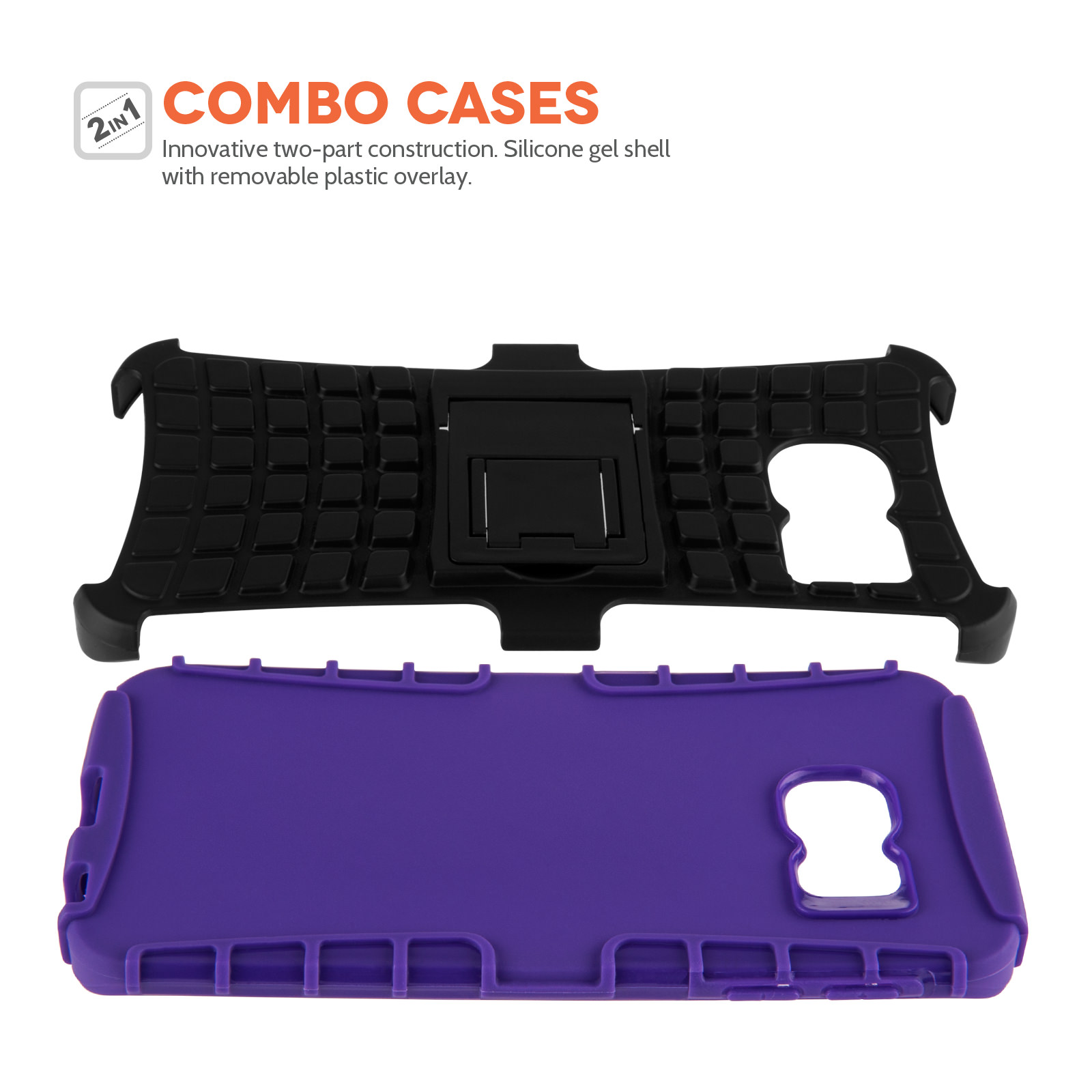 YouSave Accessories Samsung Galaxy S6 Edge Stand Combo Case - Purple