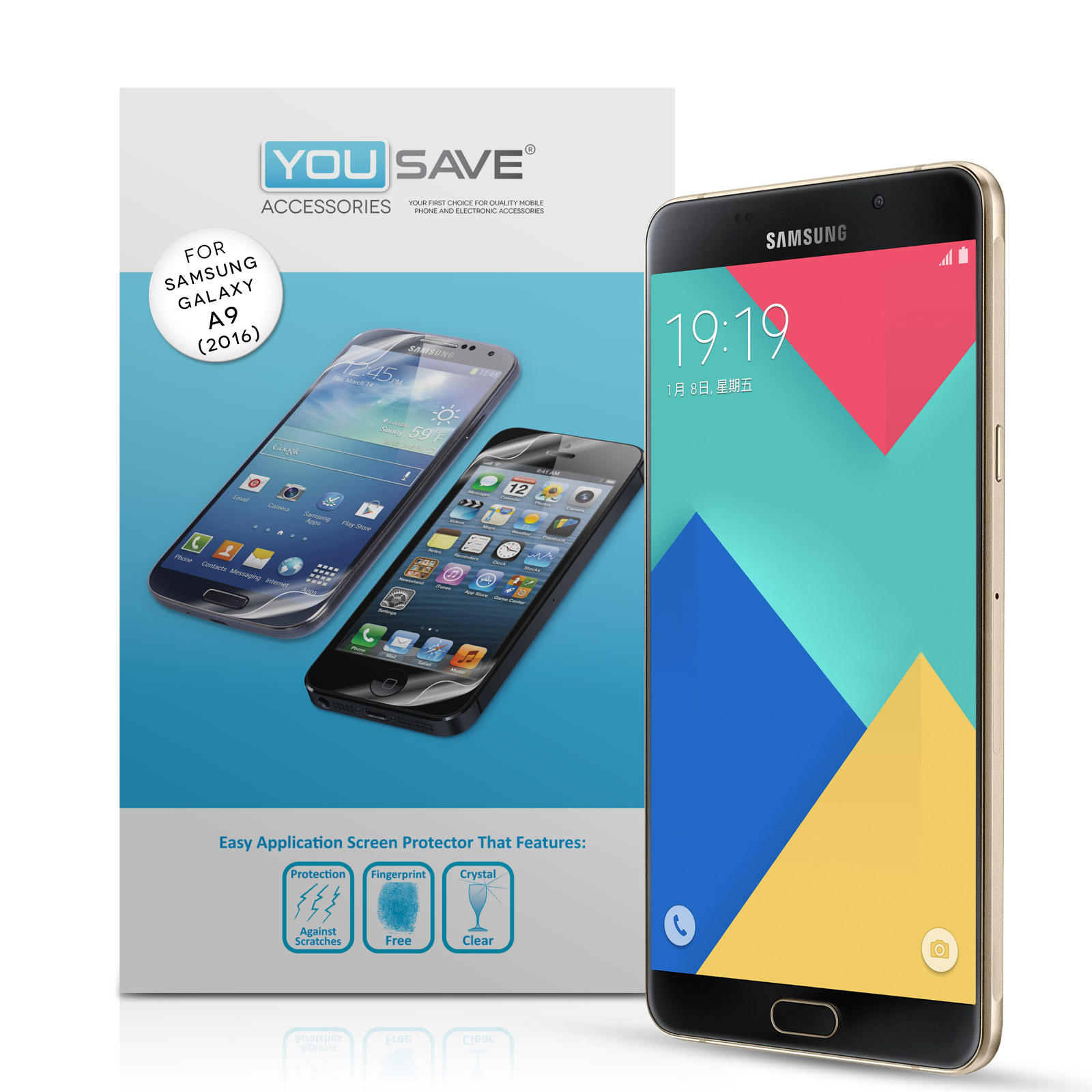 Yousave Accessories Samsung Galaxy A9 Screen Protectors x3