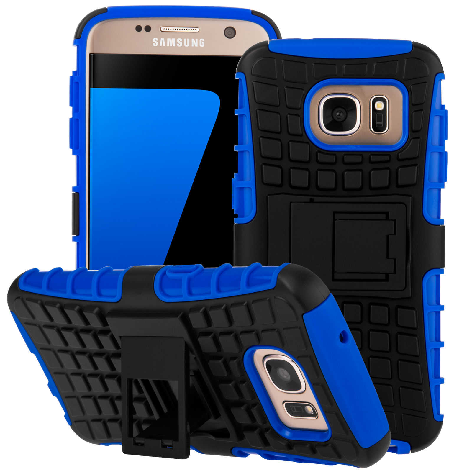 Yousave Accessories Samsung Galaxy S7 Stand Combo Case - Blue / Black