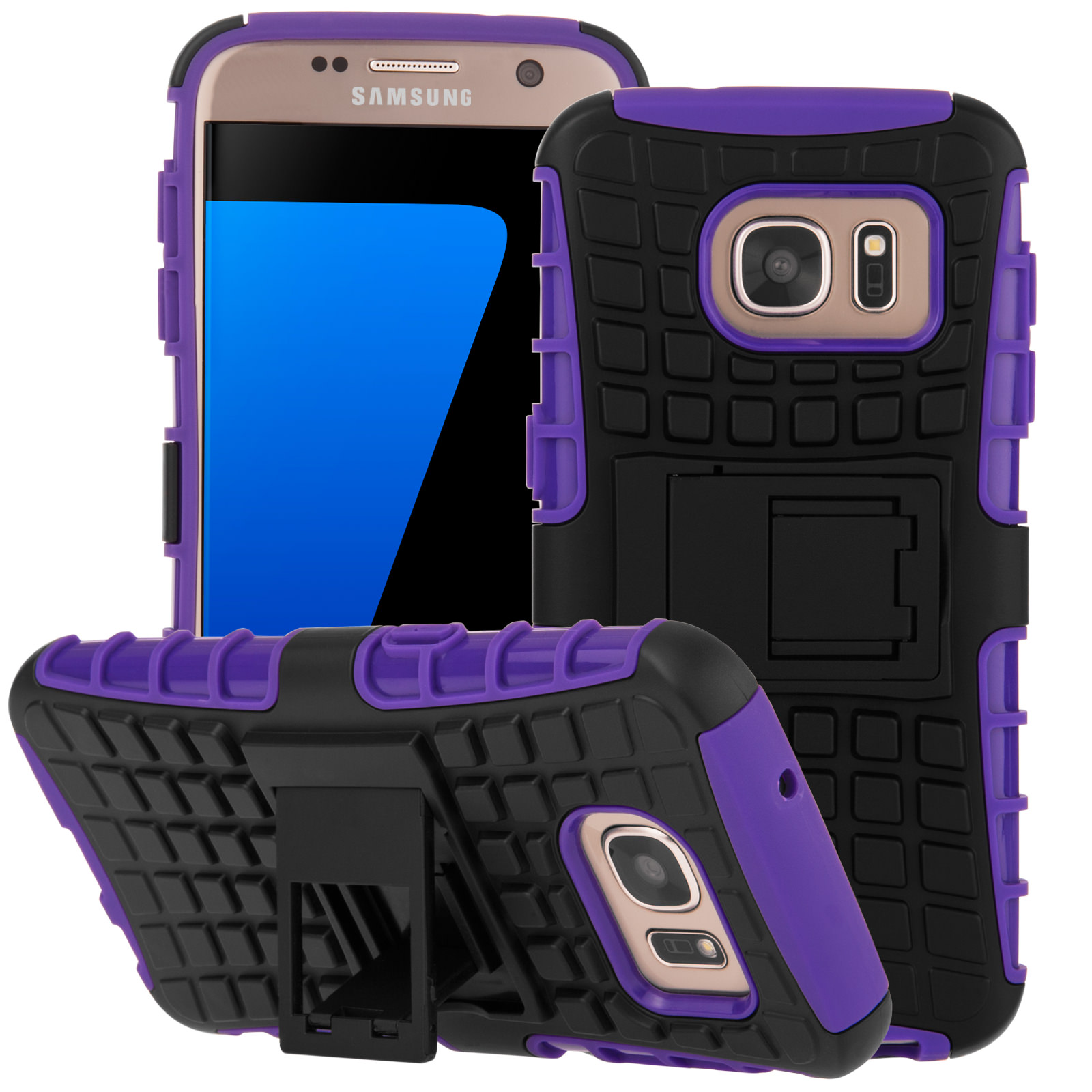 Yousave Accessories Samsung Galaxy S7 Stand Combo Case - Purple