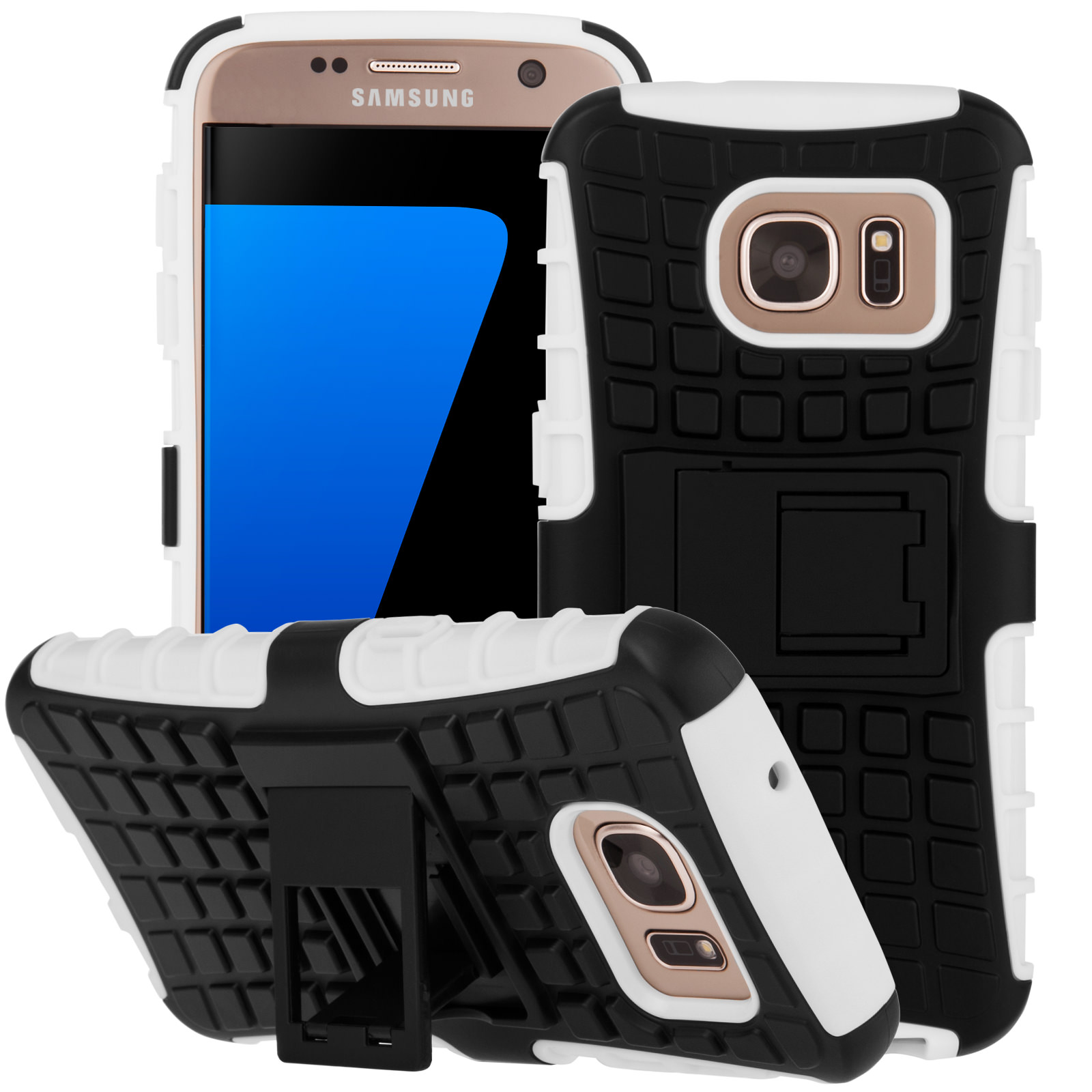 Yousave Accessories Samsung Galaxy S7 Stand Combo Case - White