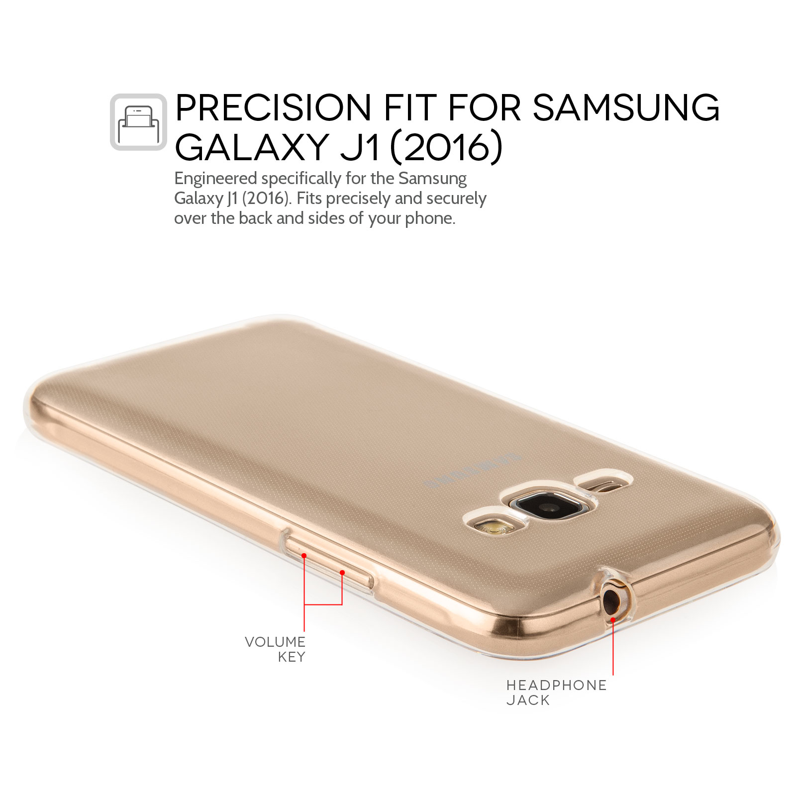 Yousave Accessories Samsung Galaxy J1 (2016) Ultra Thin Clear Gel Case