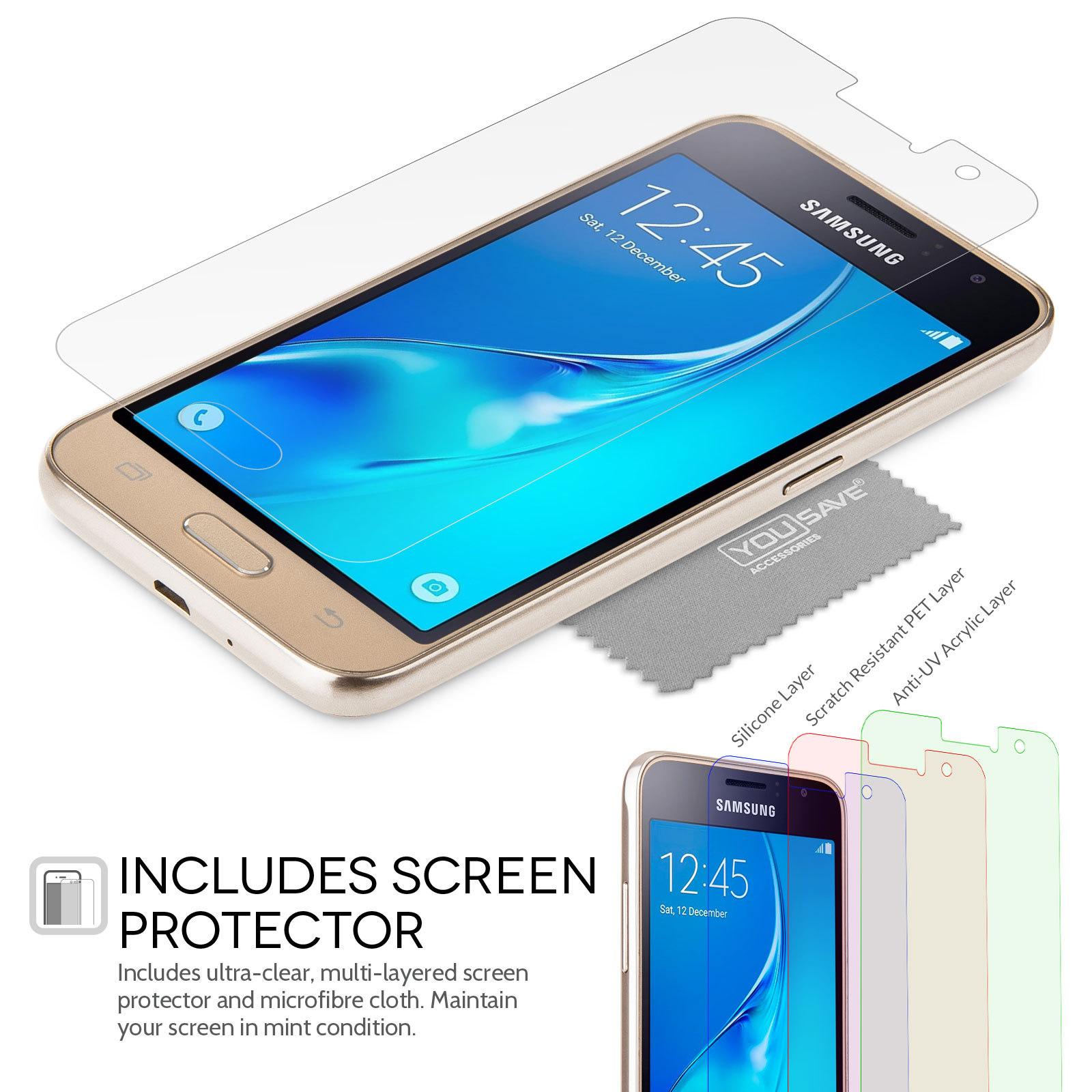 Yousave Accessories Samsung Galaxy J1 (2016) Ultra Thin Clear Gel Case