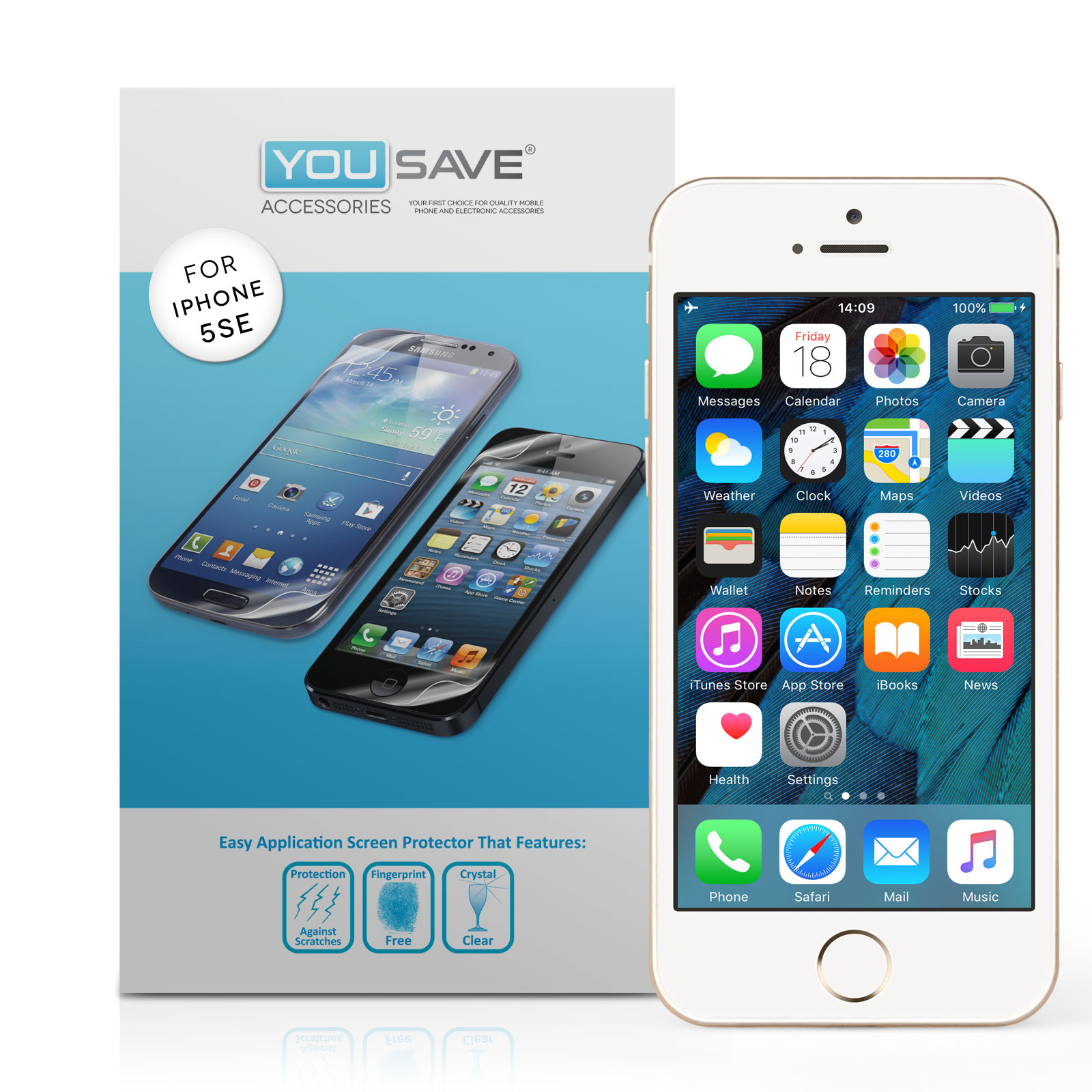 Yousave Accessories iPhone SE Screen Protectors x5