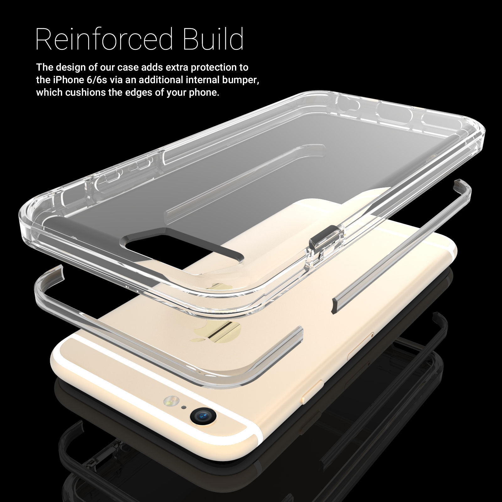 Caseflex iPhone 6 / 6s Reinforced TPU Gel Case - Black