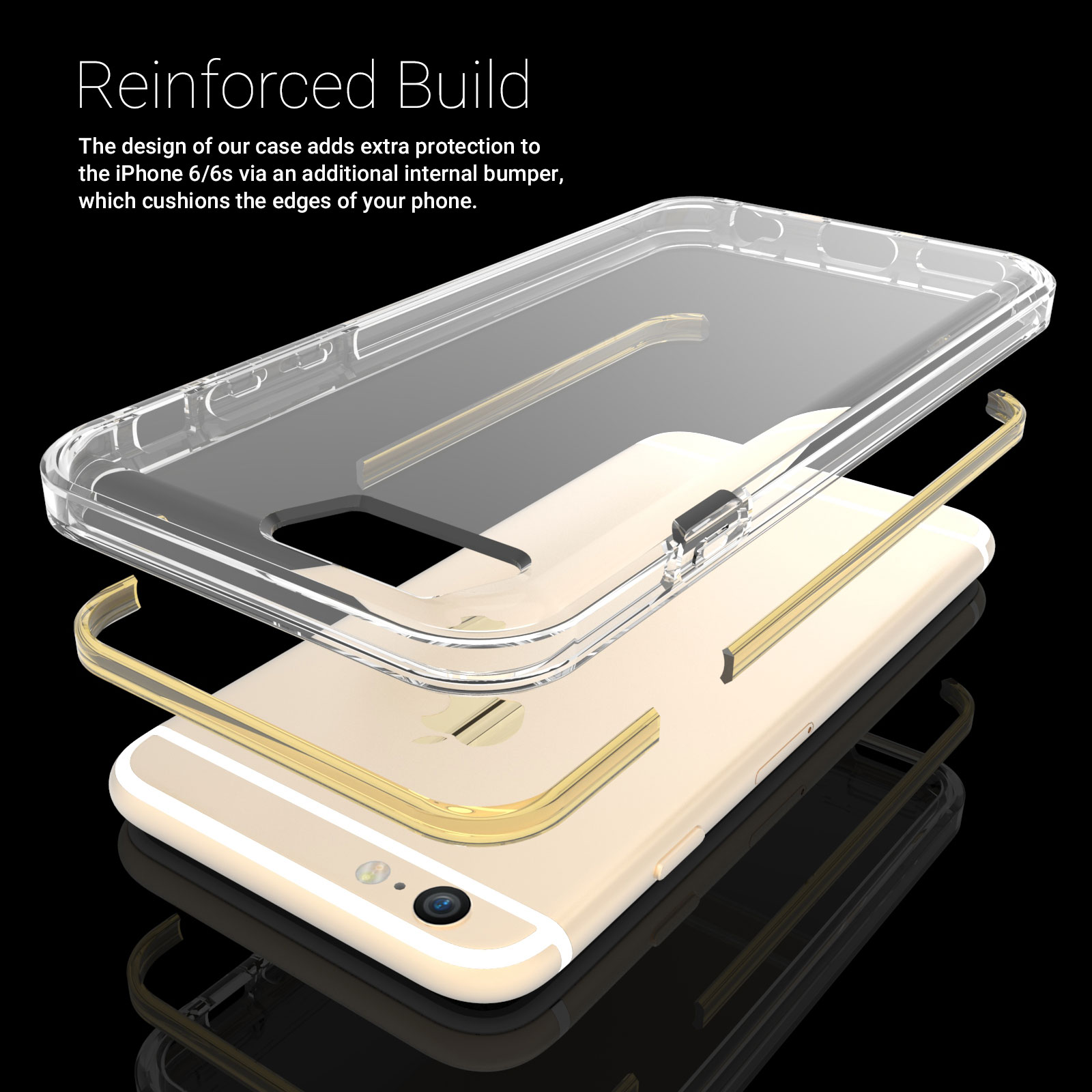 Caseflex iPhone 6 / 6s Reinforced TPU Gel Case - Gold
