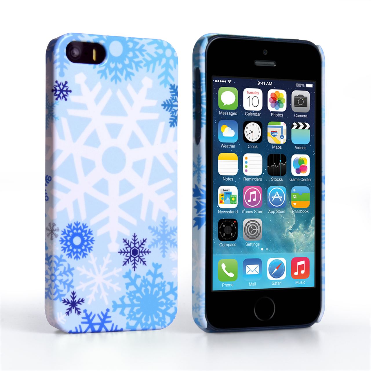 Caseflex iPhone SE Winter Christmas Snowflake Cover – Blue
