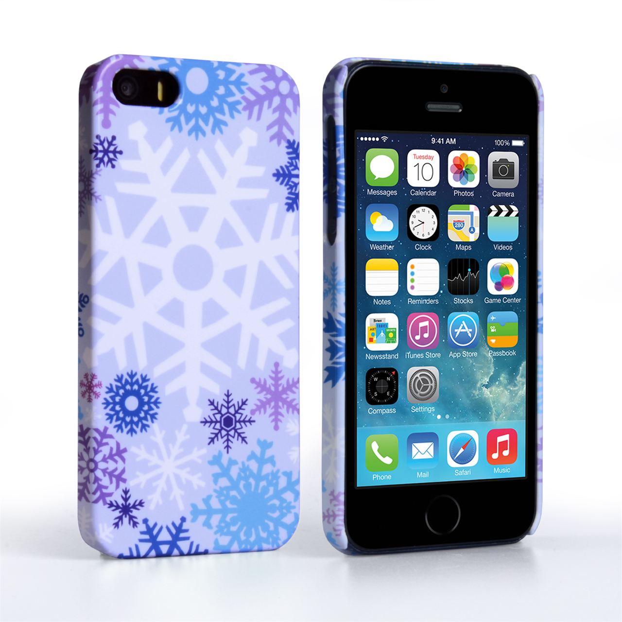 Caseflex iPhone SE Winter Christmas Snowflake Cover – Purple