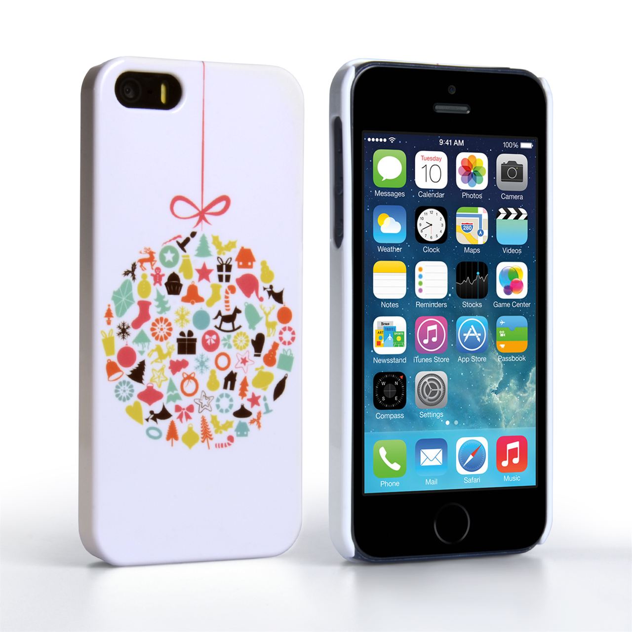 Caseflex iPhone SE Christmas Bauble Decorations Case