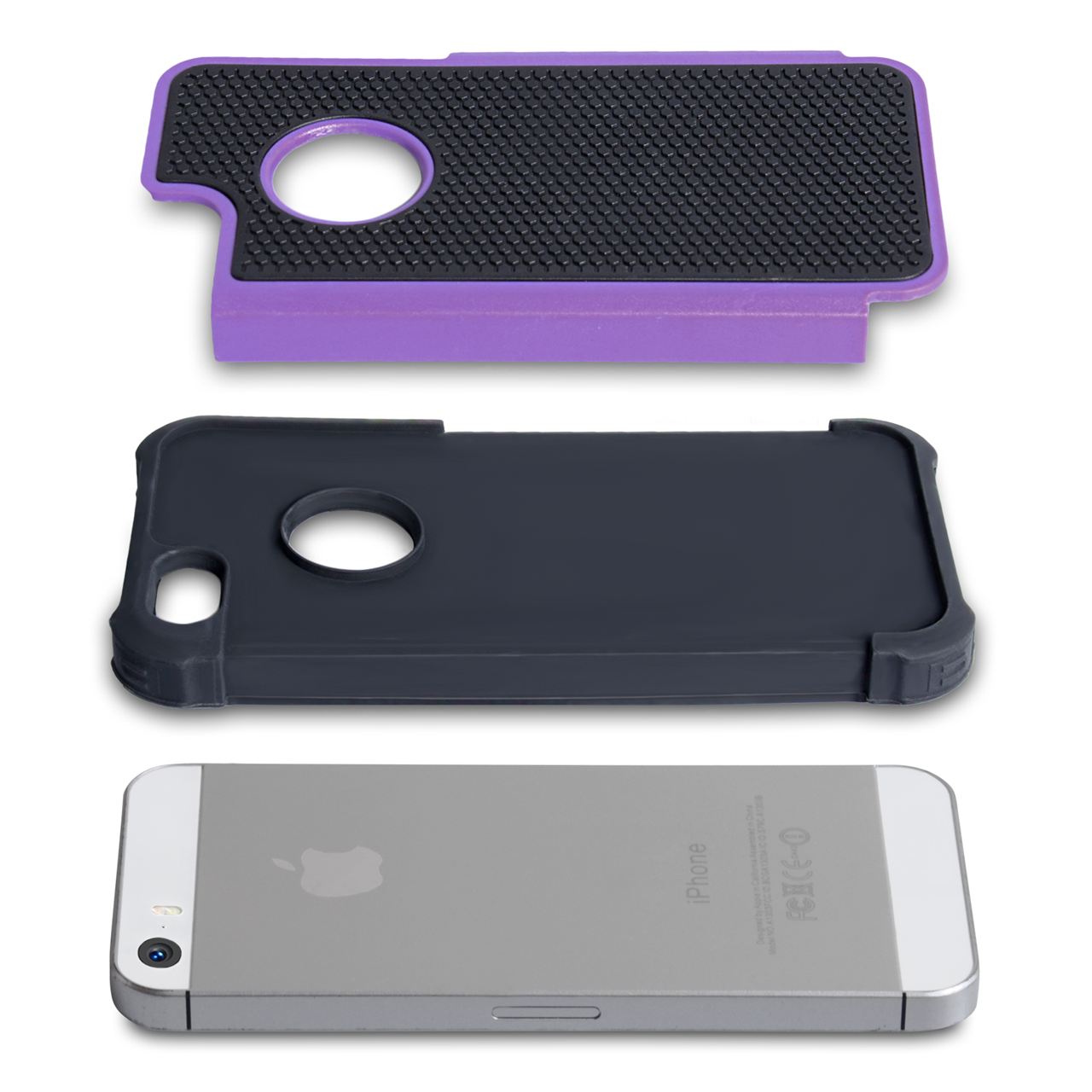 YouSave Accessories iPhone SE Grip Combo Case - Purple