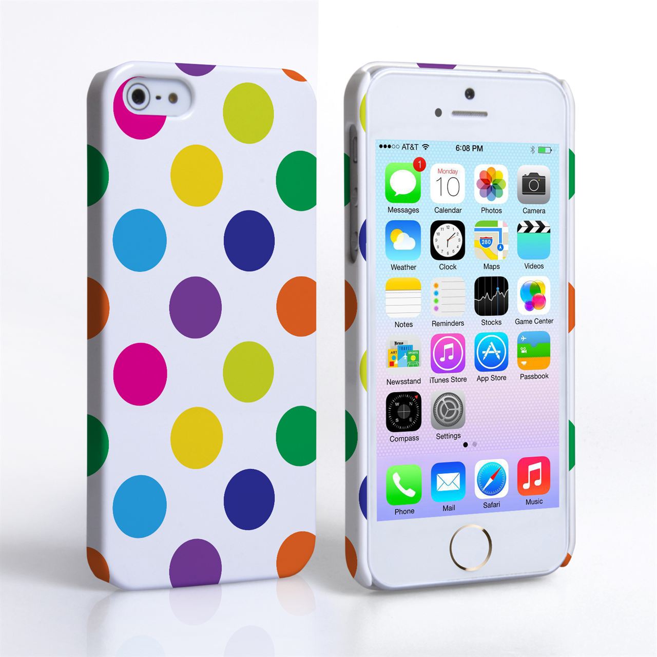 Caseflex iPhone SE Polka Dot Hard Case - White