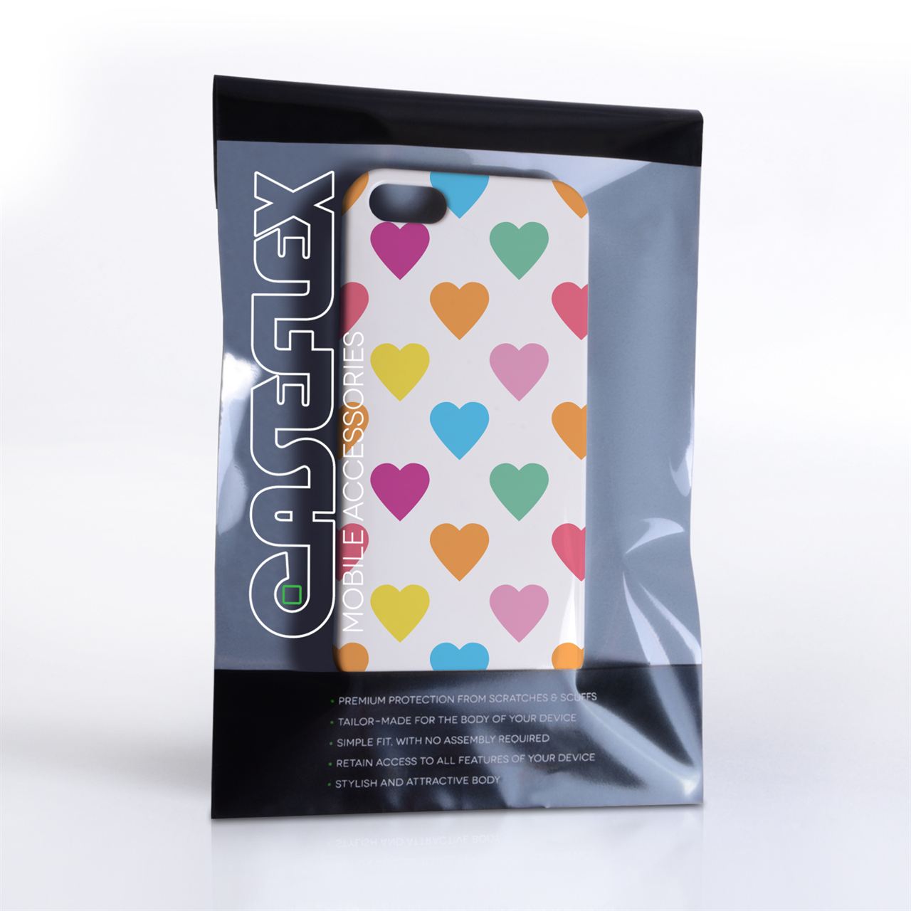 Caseflex iPhone SE Polka Hearts Pastel Case