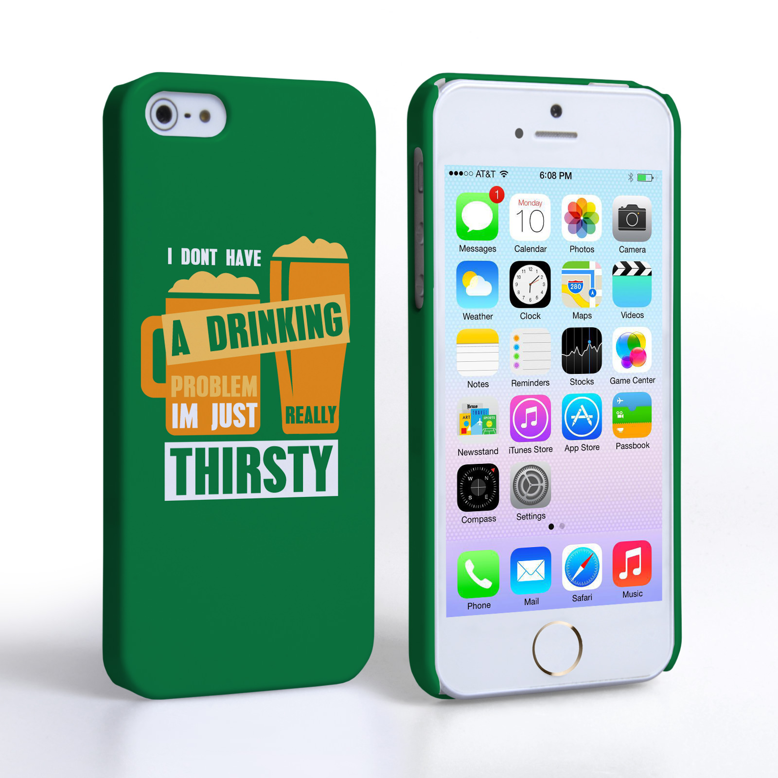 Caseflex iPhone SE ‘Really Thirsty’ Quote Hard Case – Green