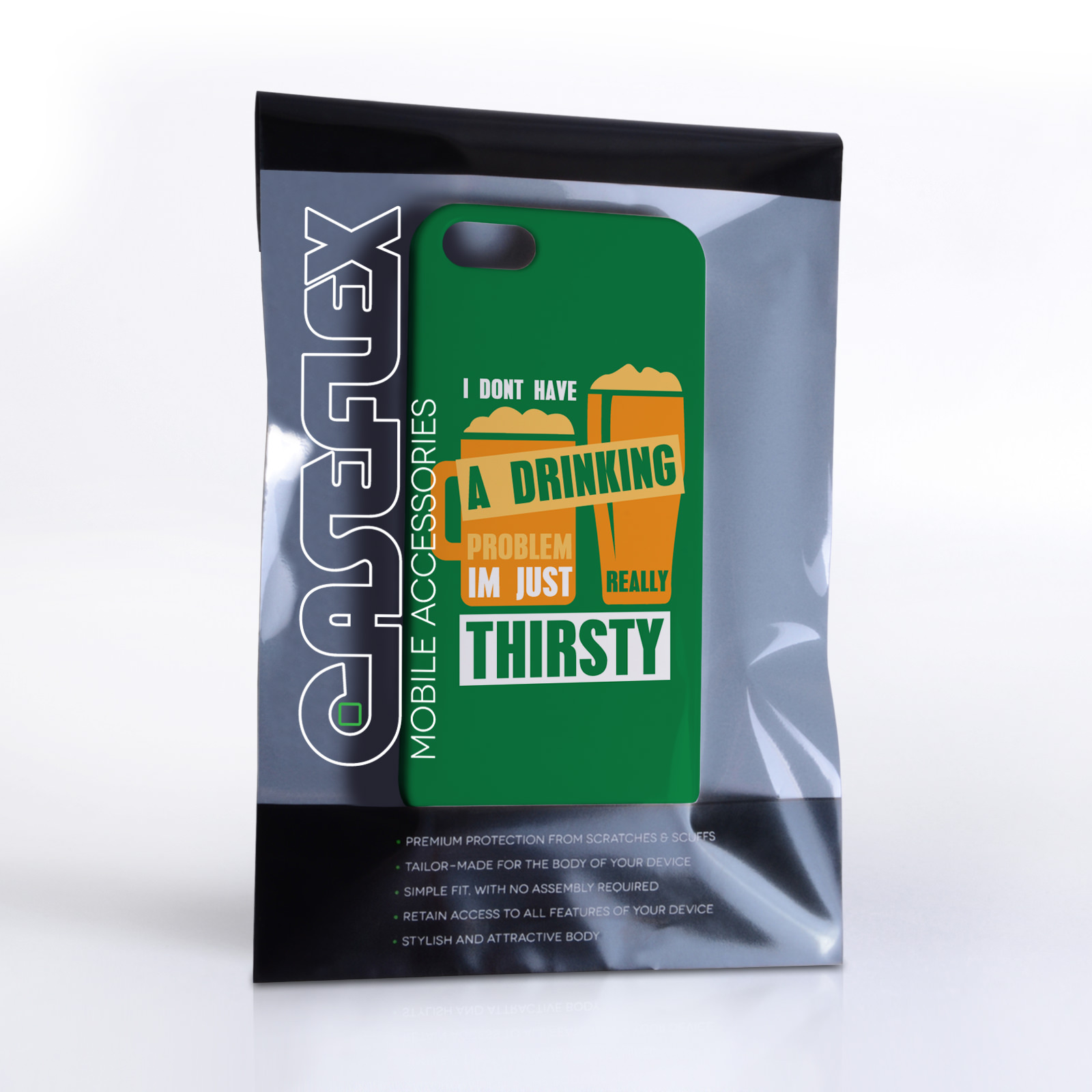Caseflex iPhone SE ‘Really Thirsty’ Quote Hard Case – Green