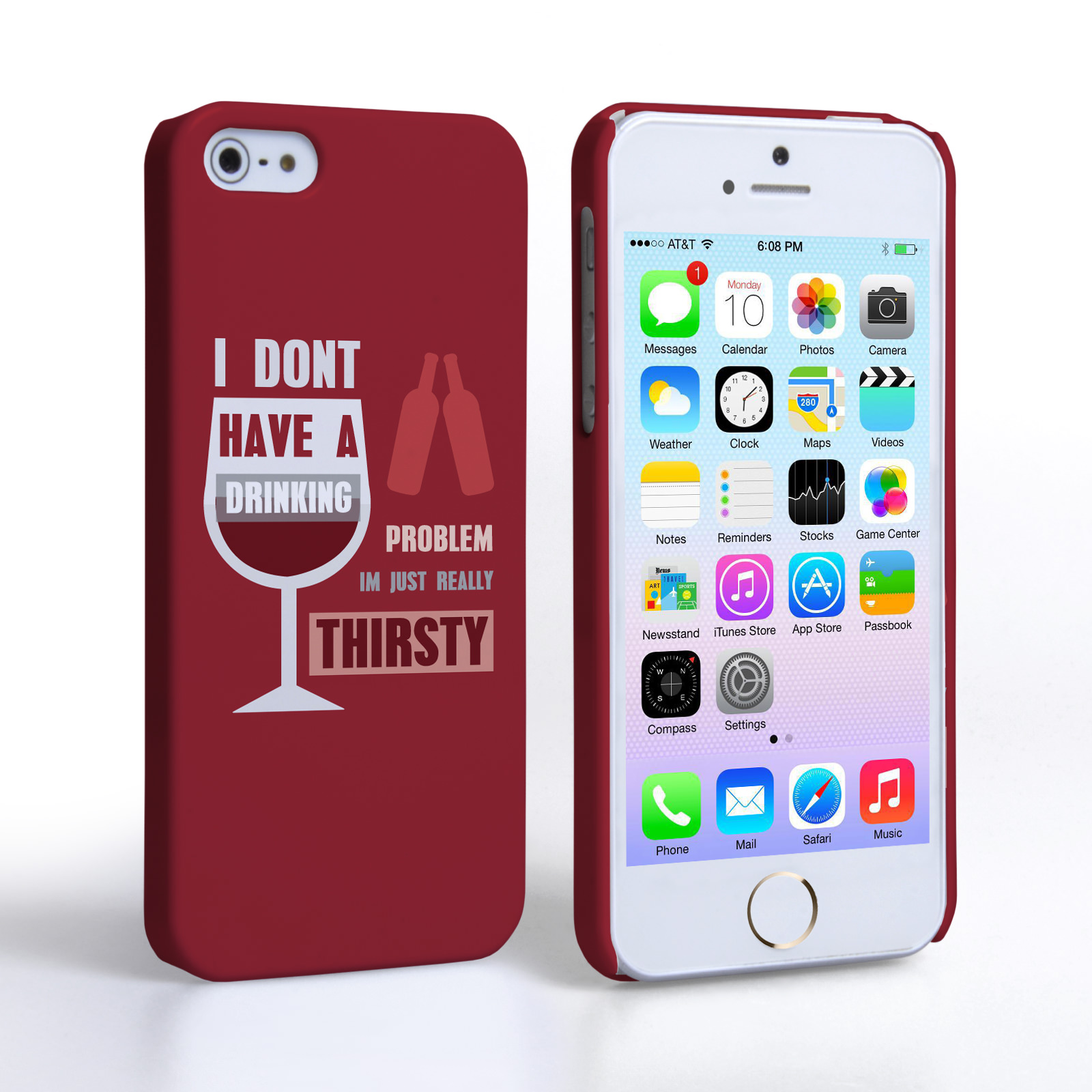 Caseflex iPhone SE ‘Really Thirsty’ Quote Hard Case – Red