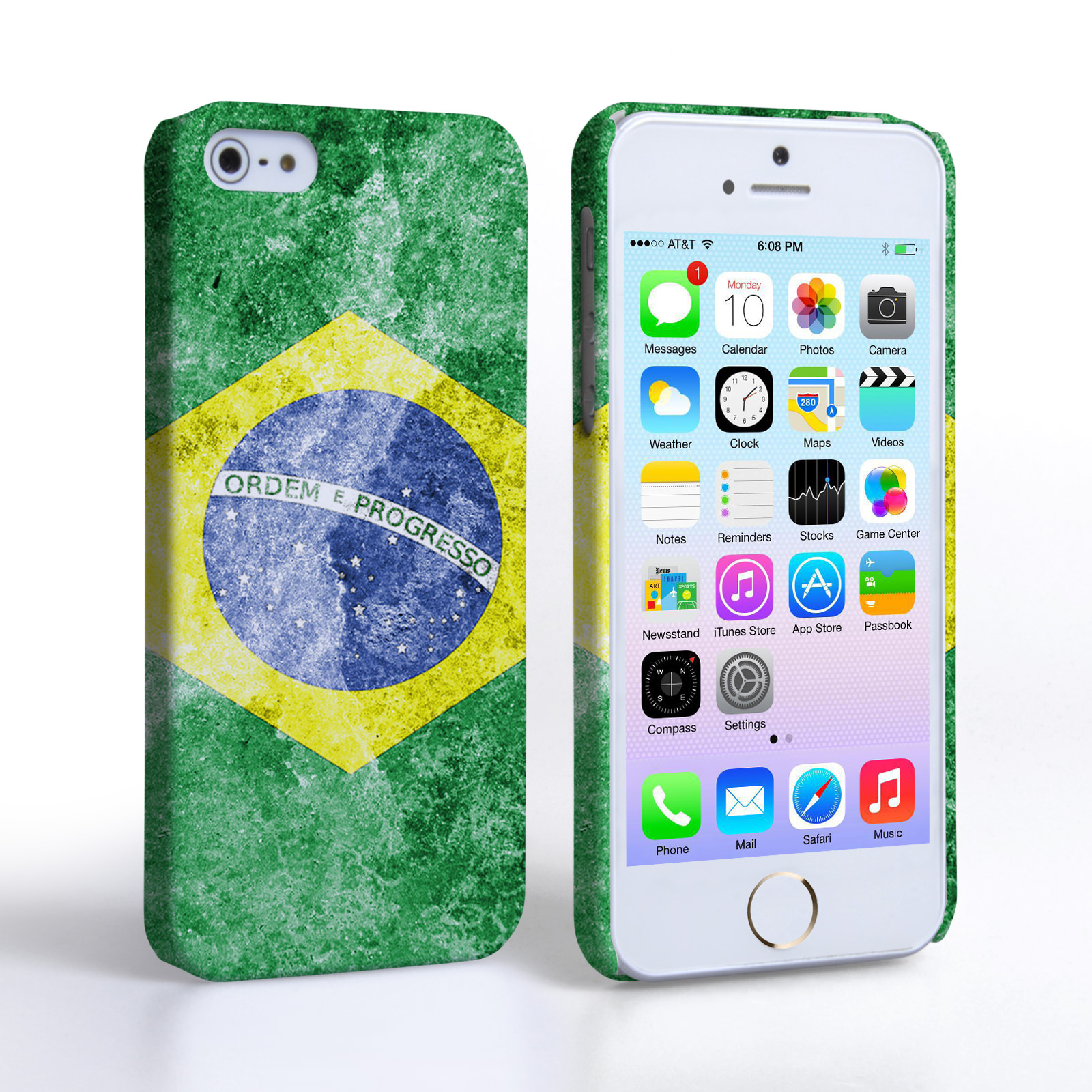 Caseflex iPhone SE Retro Brazil Flag Case