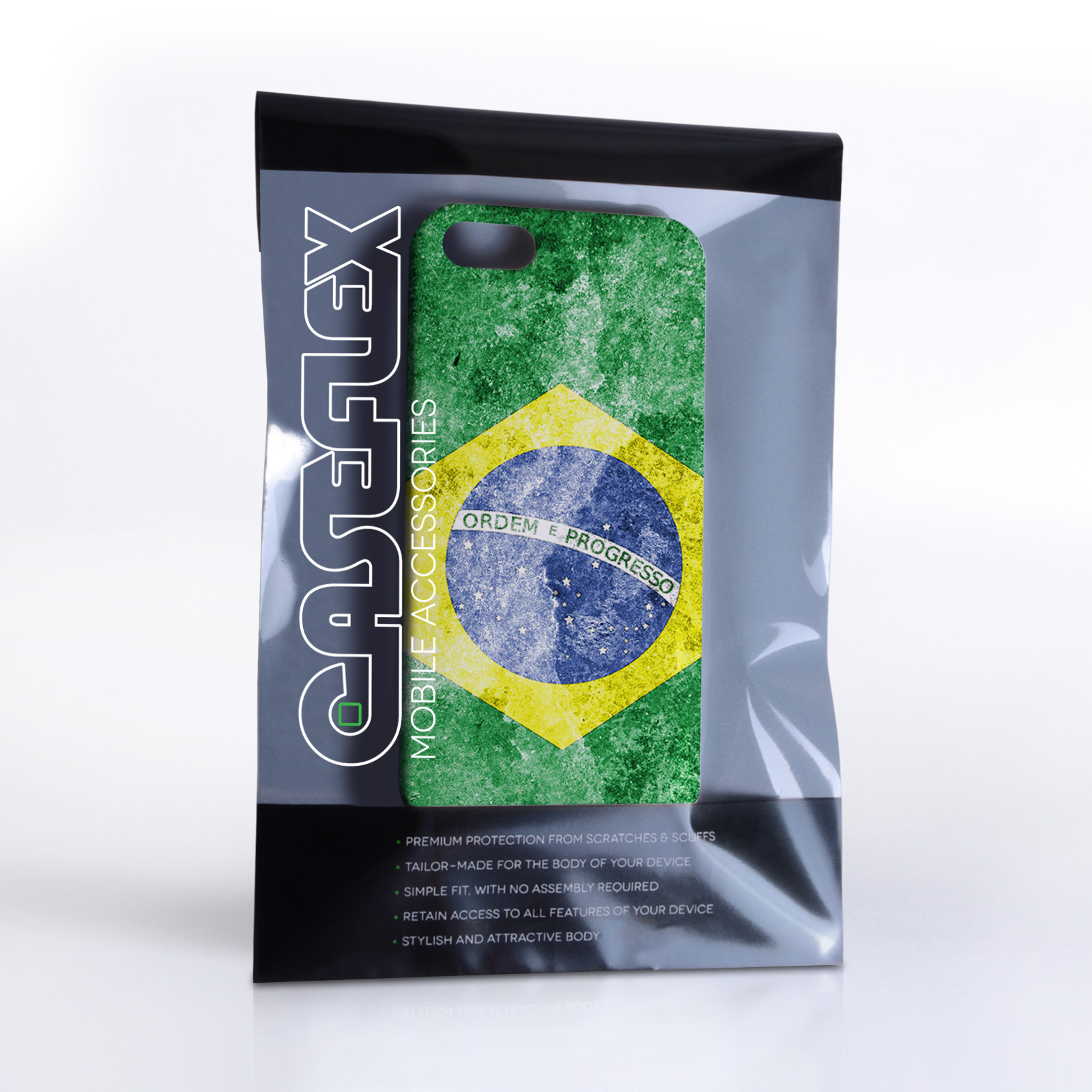 Caseflex iPhone SE Retro Brazil Flag Case