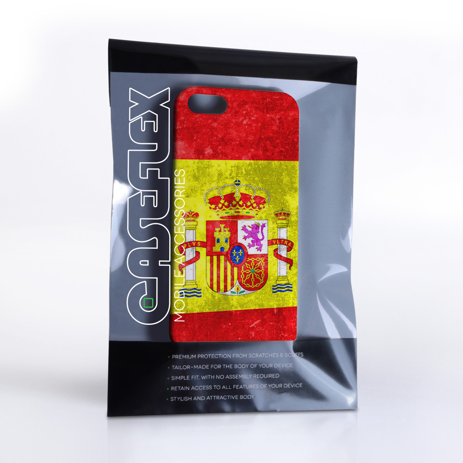 Caseflex iPhone SE Retro Spain Flag Case