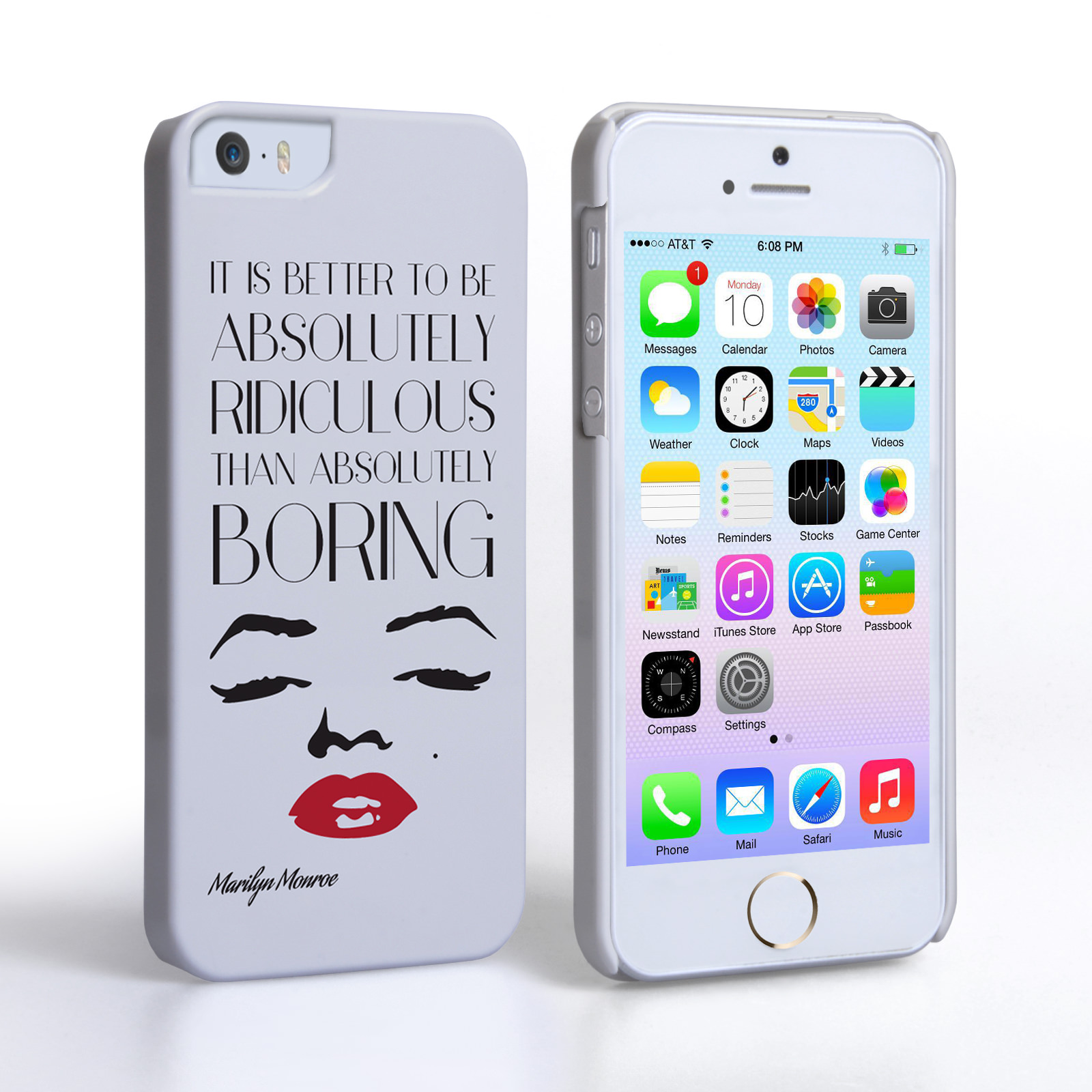 Caseflex iPhone SE Marilyn Monroe Face Quote Case
