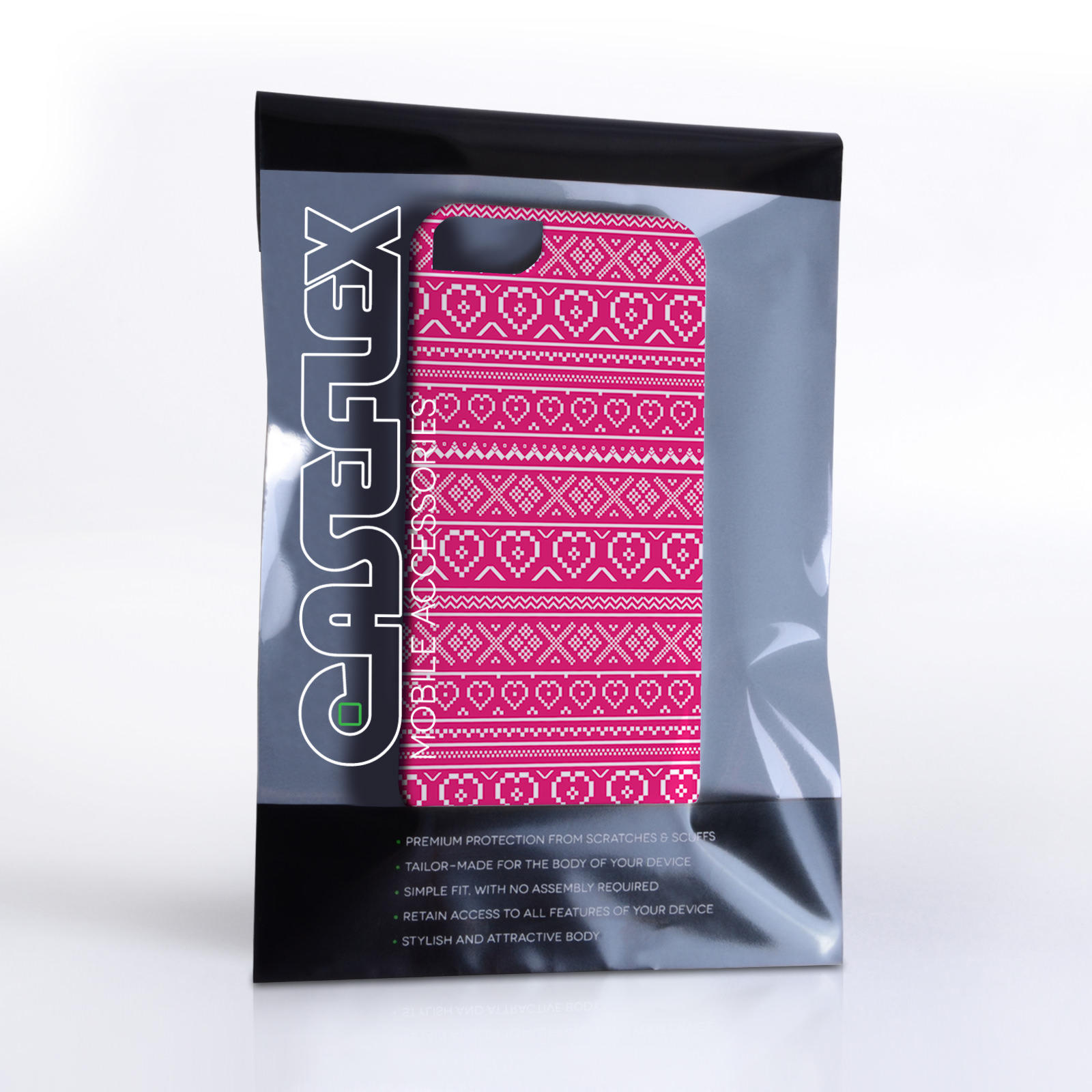 Caseflex iPhone SE Fairisle Case – Pink and White