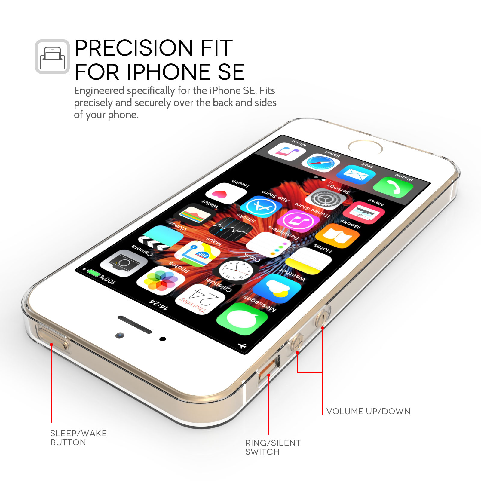 Yousave Accessories iPhone SE Ultra Thin Clear Gel Case