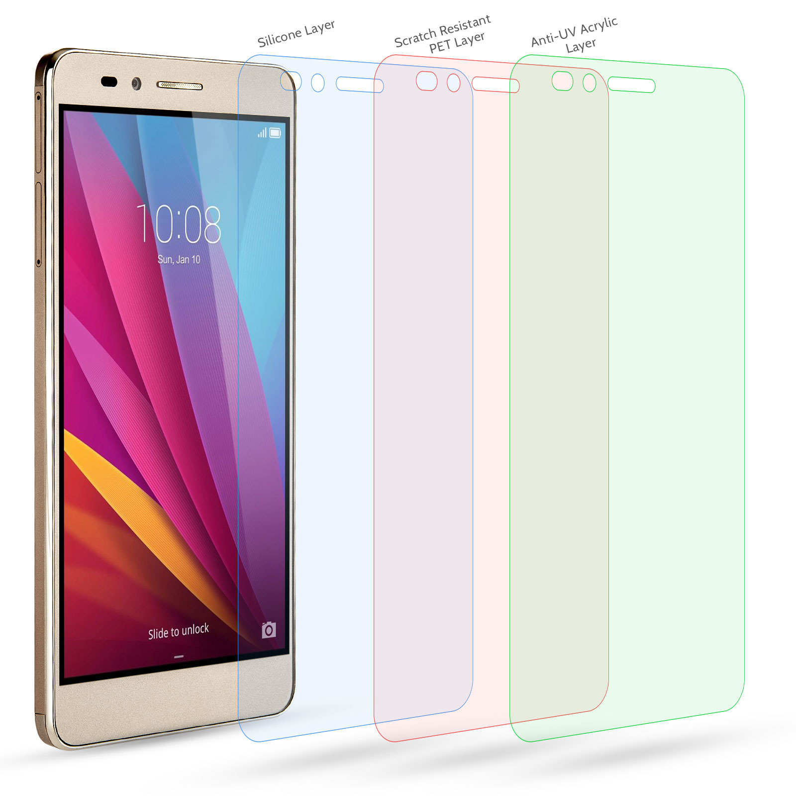 Yousave Accessories Huawei Honor 5X Screen Protectors x5