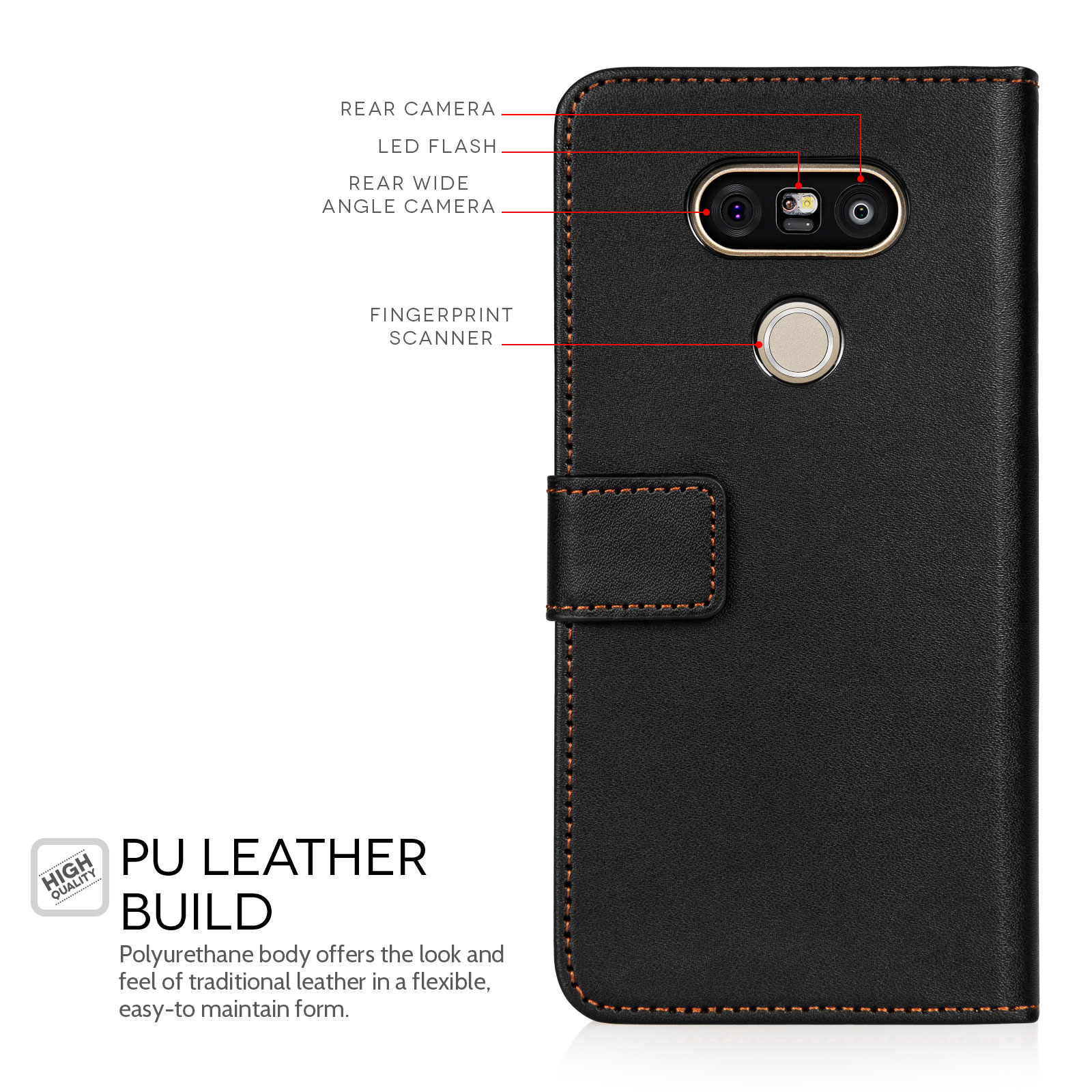 Yousave Accessories LG G5 Leather-Effect Wallet Case - Black