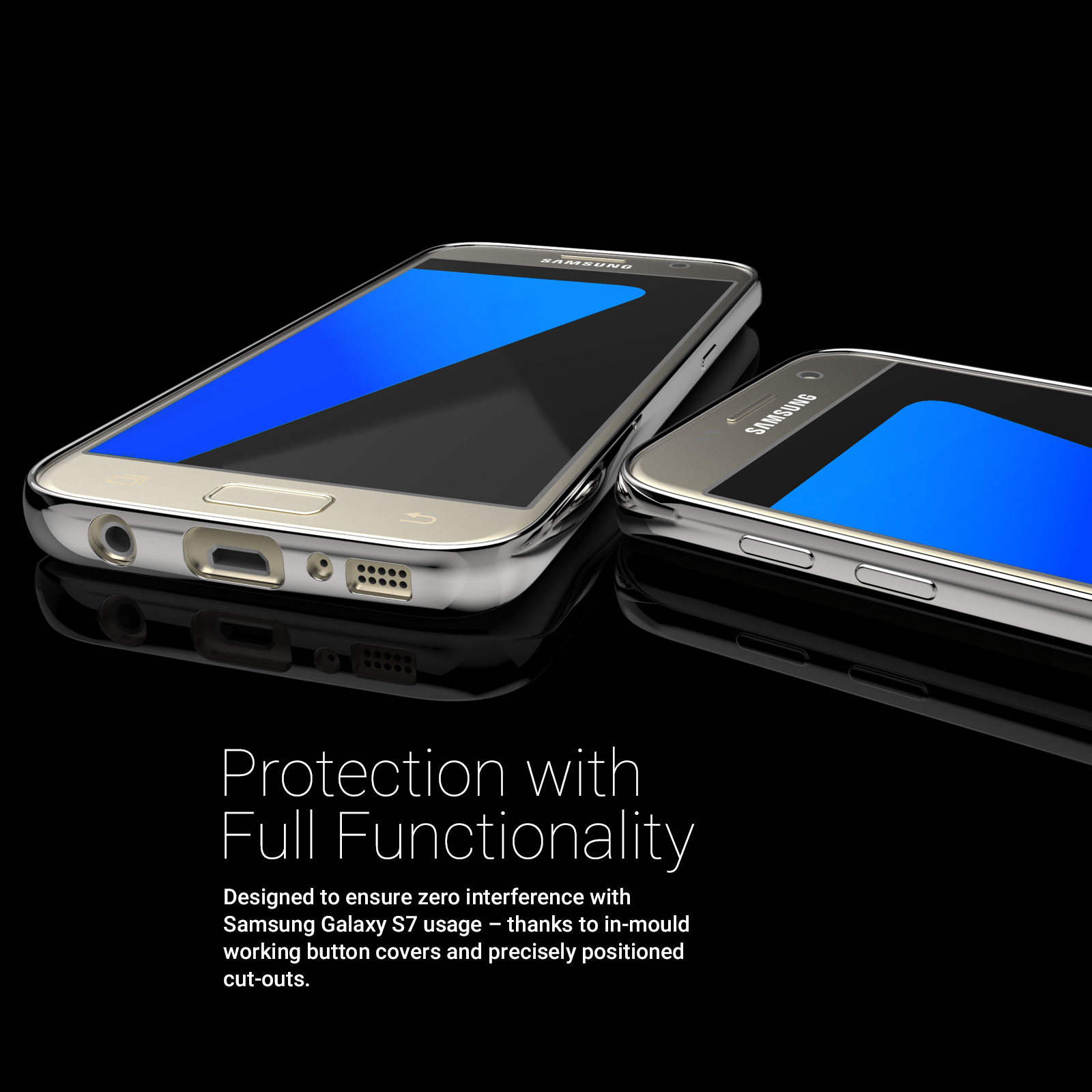 Caseflex Samsung Galaxy S7 Electroplate TPU Gel Case - Silver