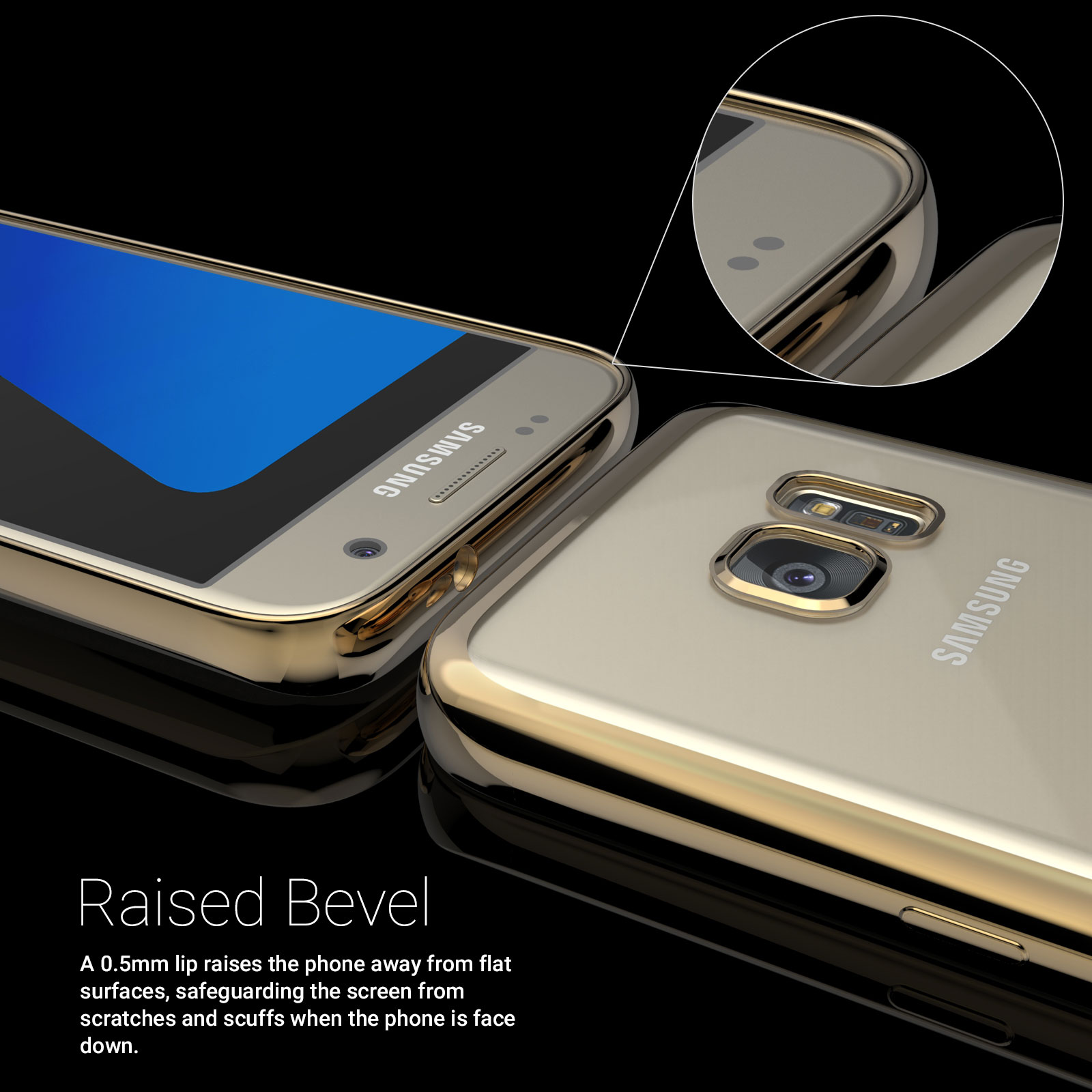Caseflex Samsung Galaxy S7 Electroplate TPU Gel Case - Gold