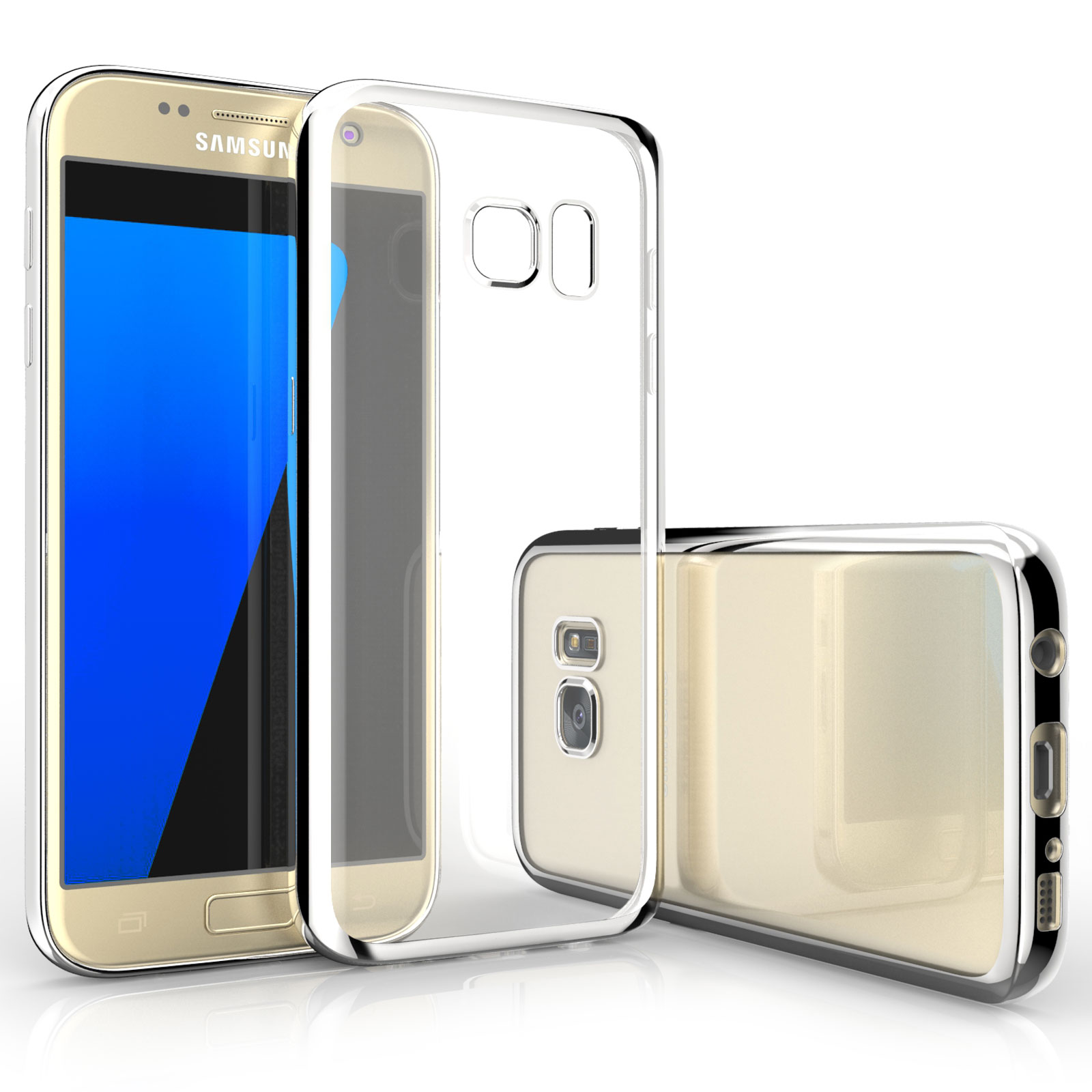 Caseflex Samsung Galaxy S7 Electroplate TPU Gel Case - Silver