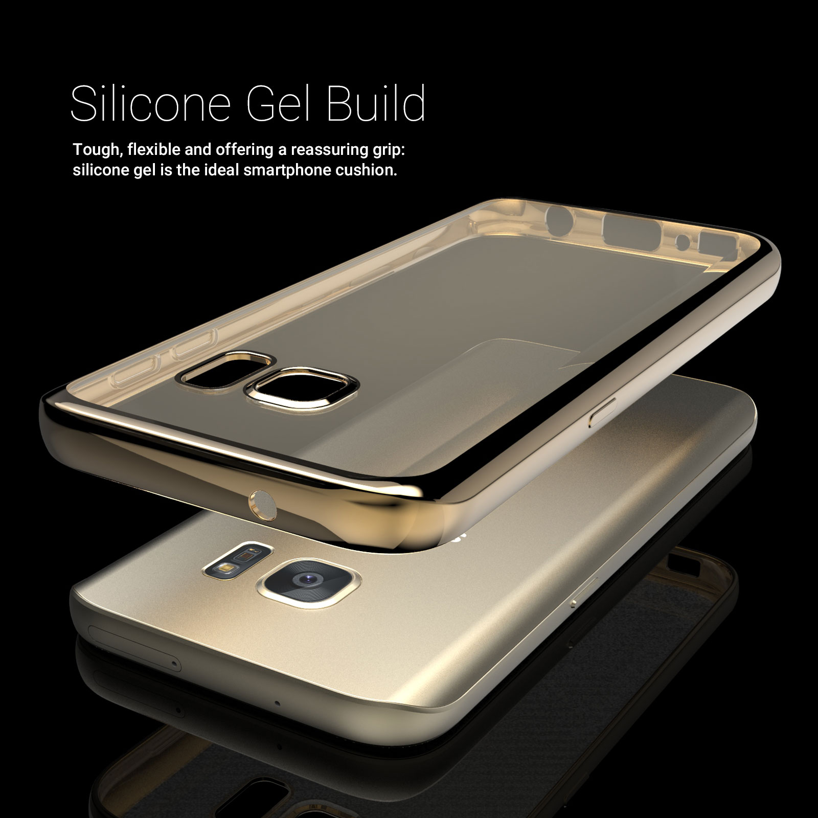 Caseflex Samsung Galaxy S7 Electroplate TPU Gel Case - Gold