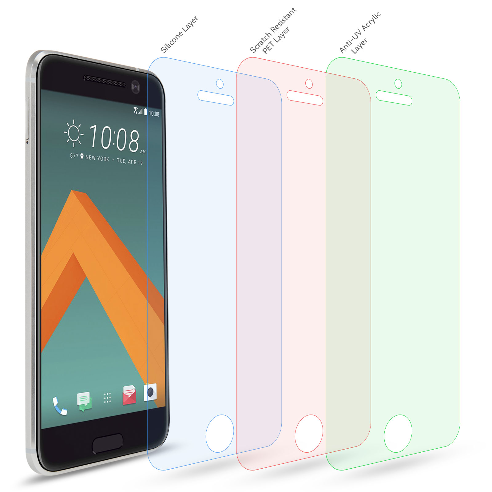 Yousave Accessories HTC 10 Screen Protectors x5