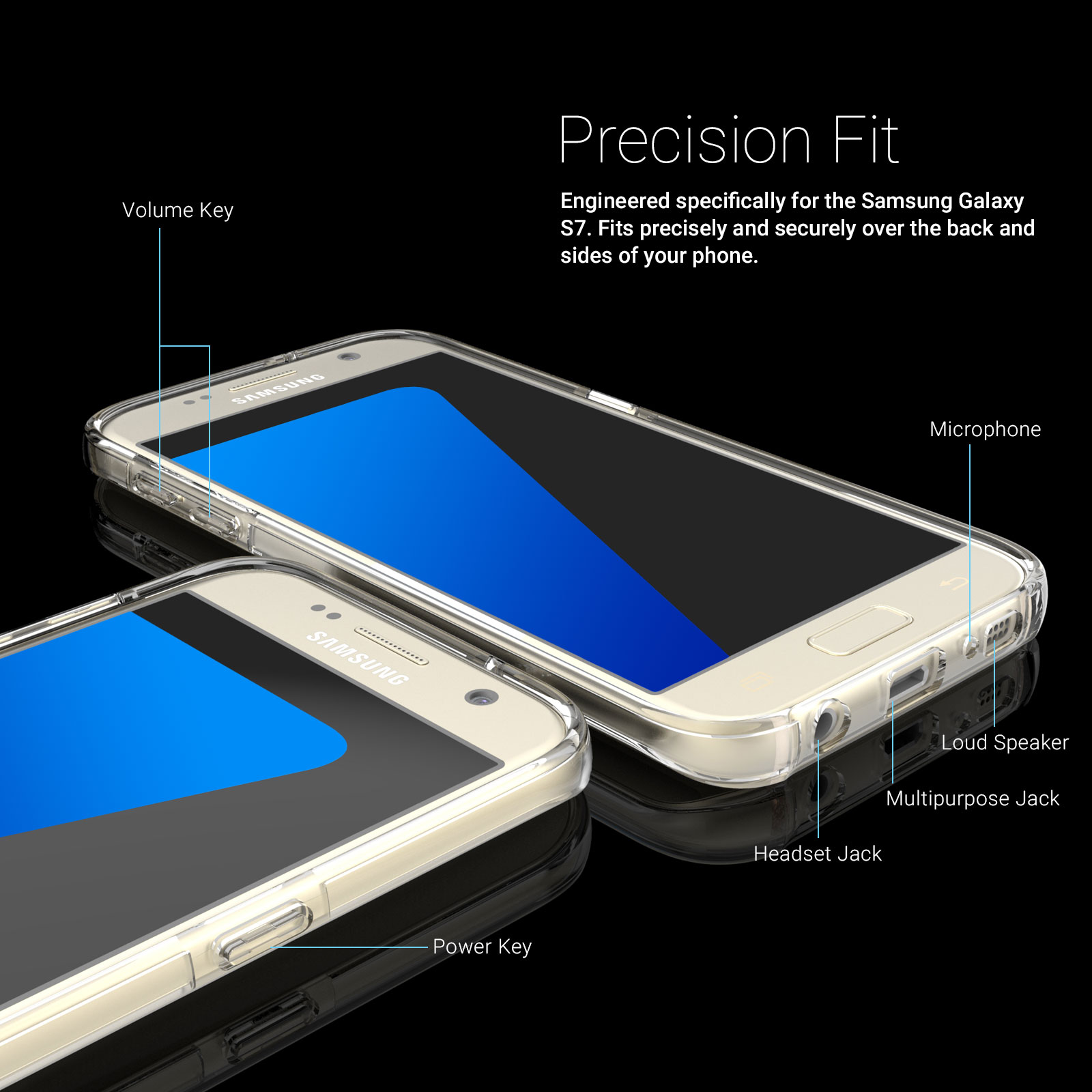 Caseflex Samsung Galaxy S7 Reinforced TPU Gel Case - Clear
