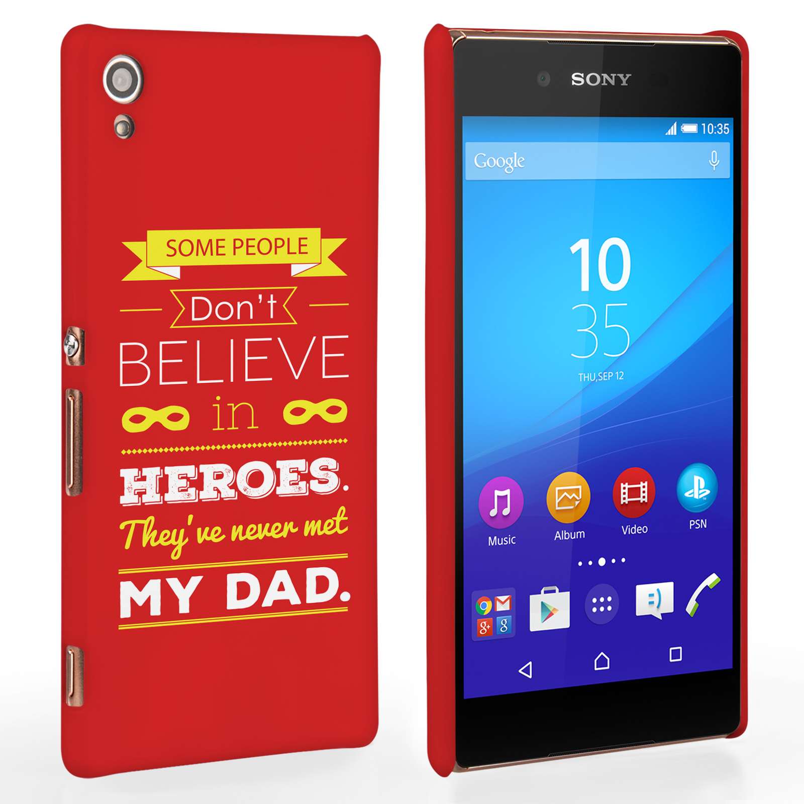 Caseflex Dad Heroes Quote Sony Xperia Z3+ Case - Red