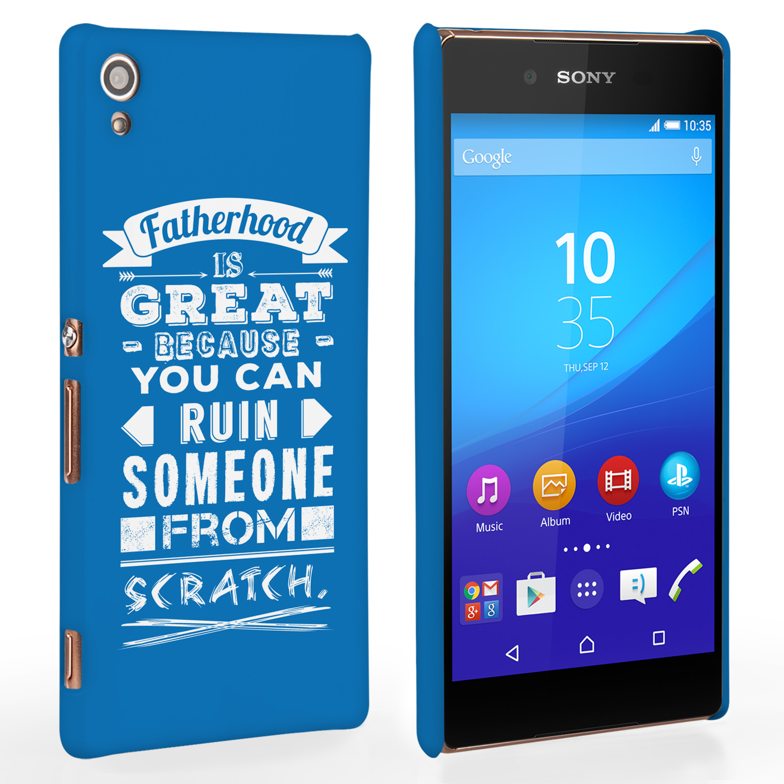 Caseflex Fatherhood Funny Quote Sony Xperia Z3+ Case – Blue
