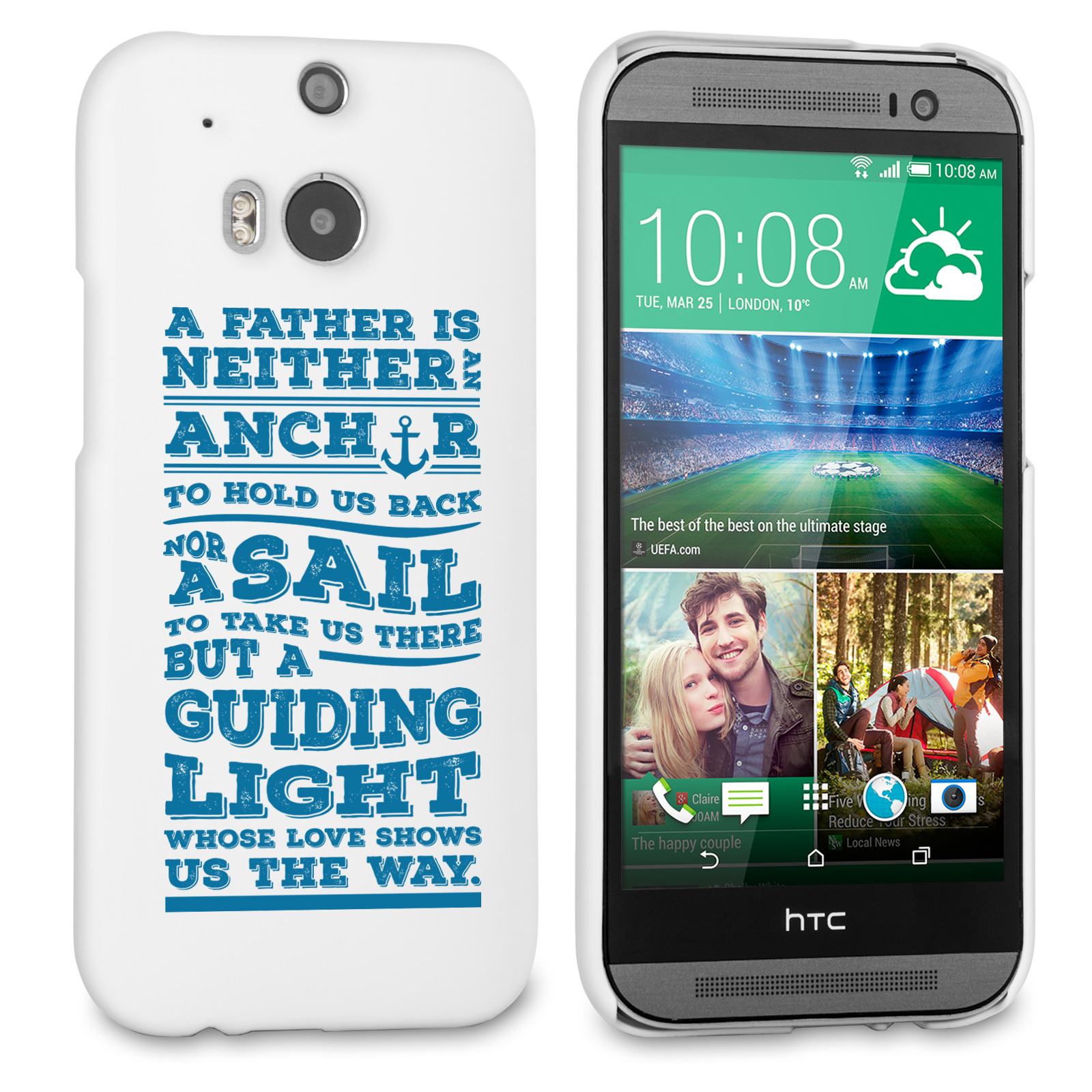 Caseflex Father Sail Quote HTC One M8 Case