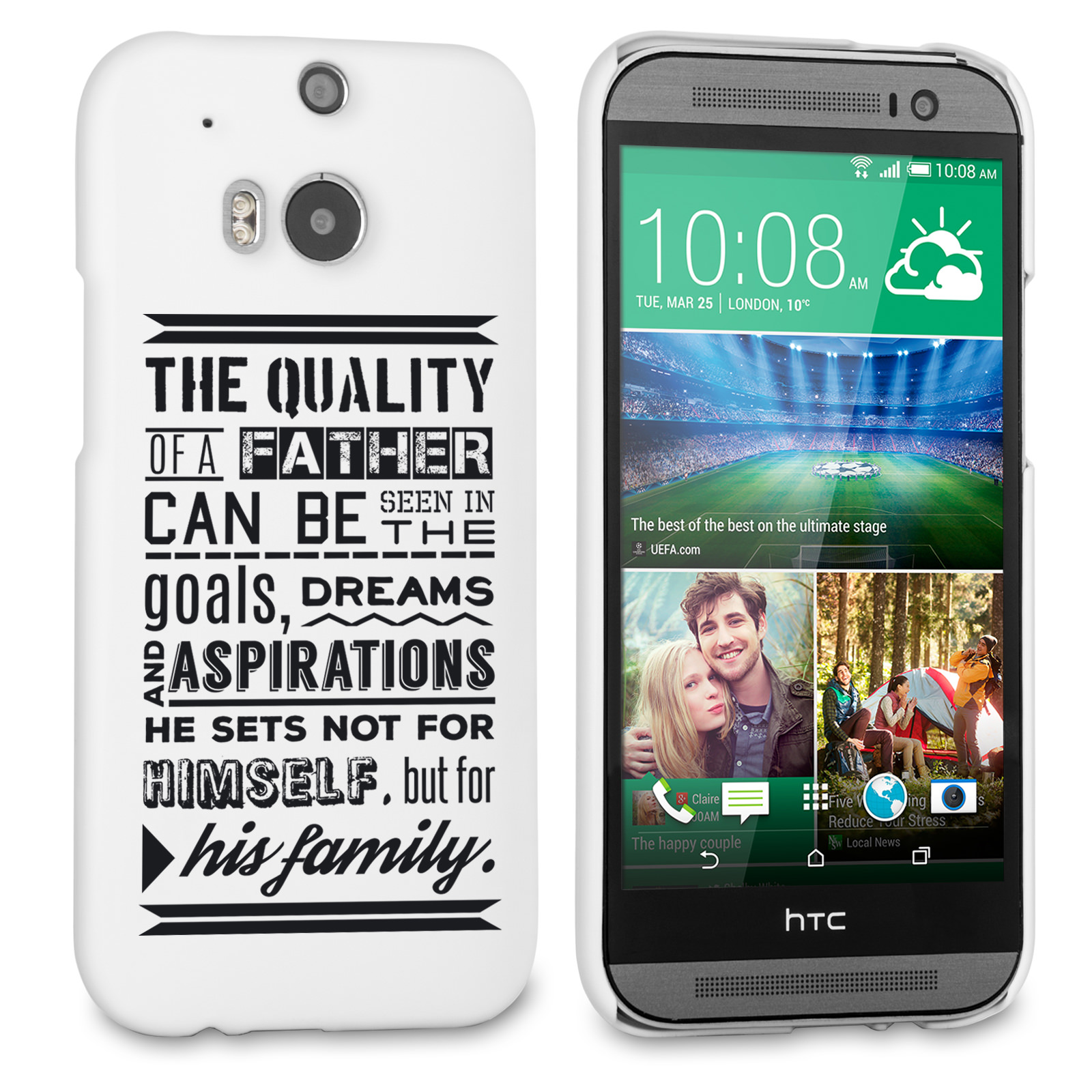 Caseflex Father Family Quote HTC One M8 Case 