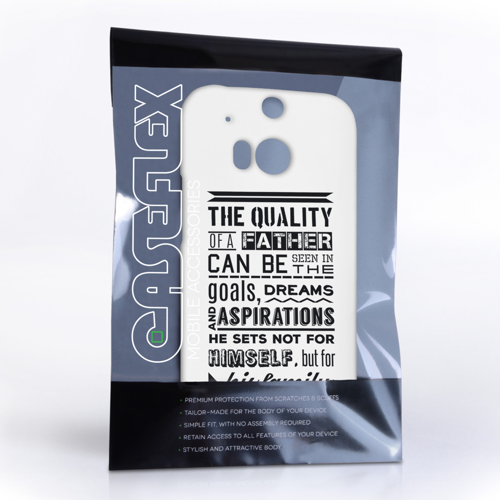 Caseflex Father Family Quote HTC One M8 Case 