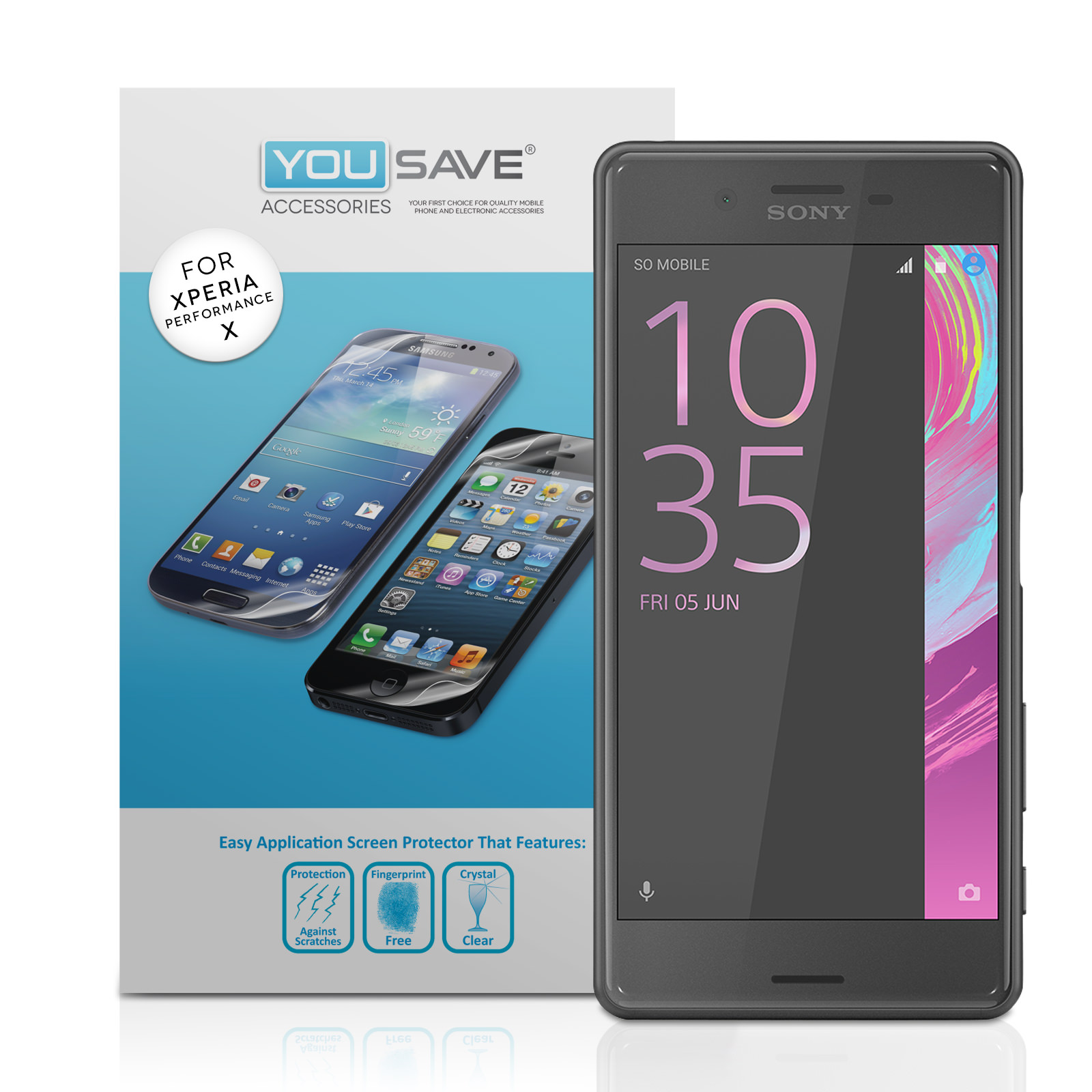 Yousave Accessories Sony Xperia X Performance Screen Protectors x5