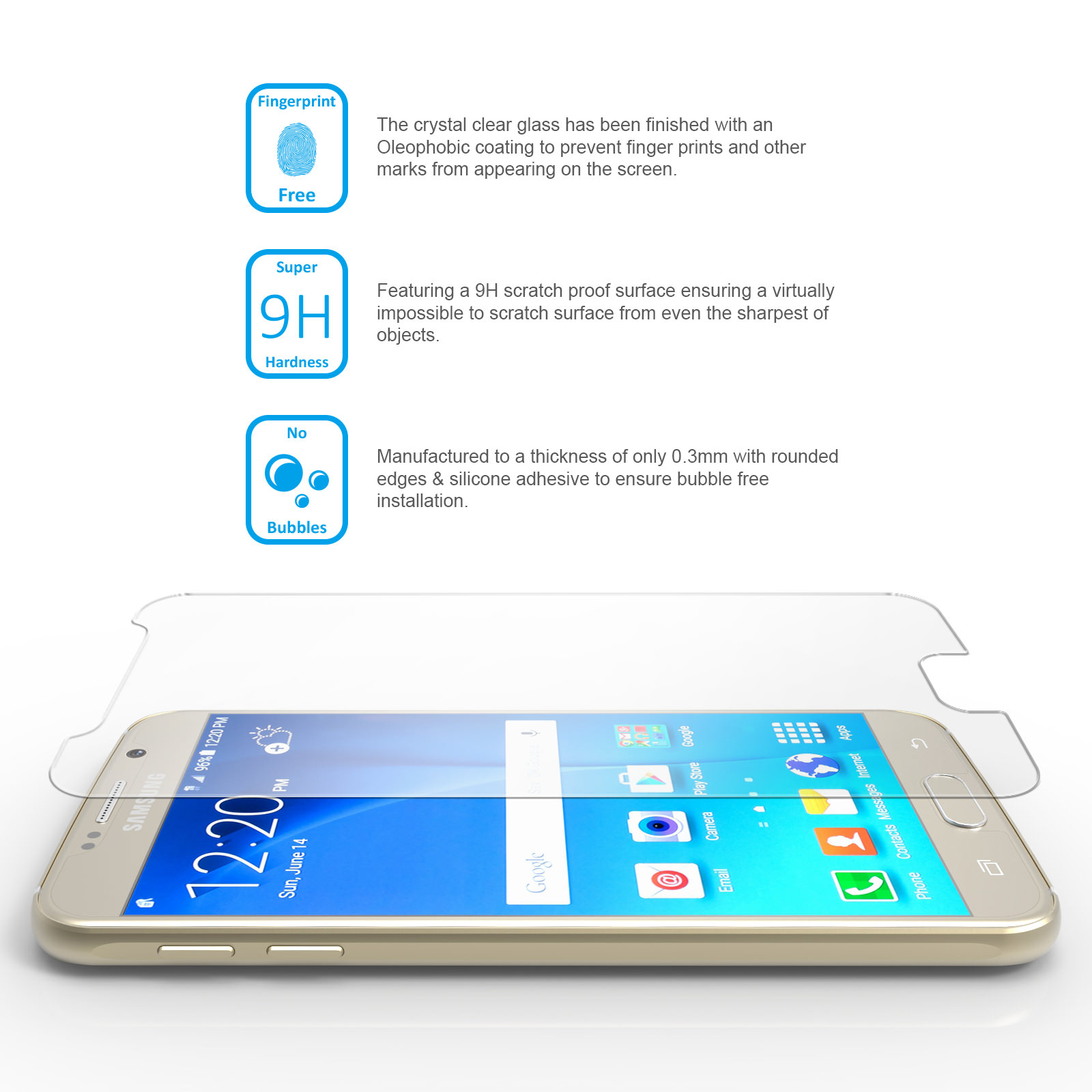 Yousave Accessories Samsung Galaxy S6 Glass Screen Protector - Twin Pack