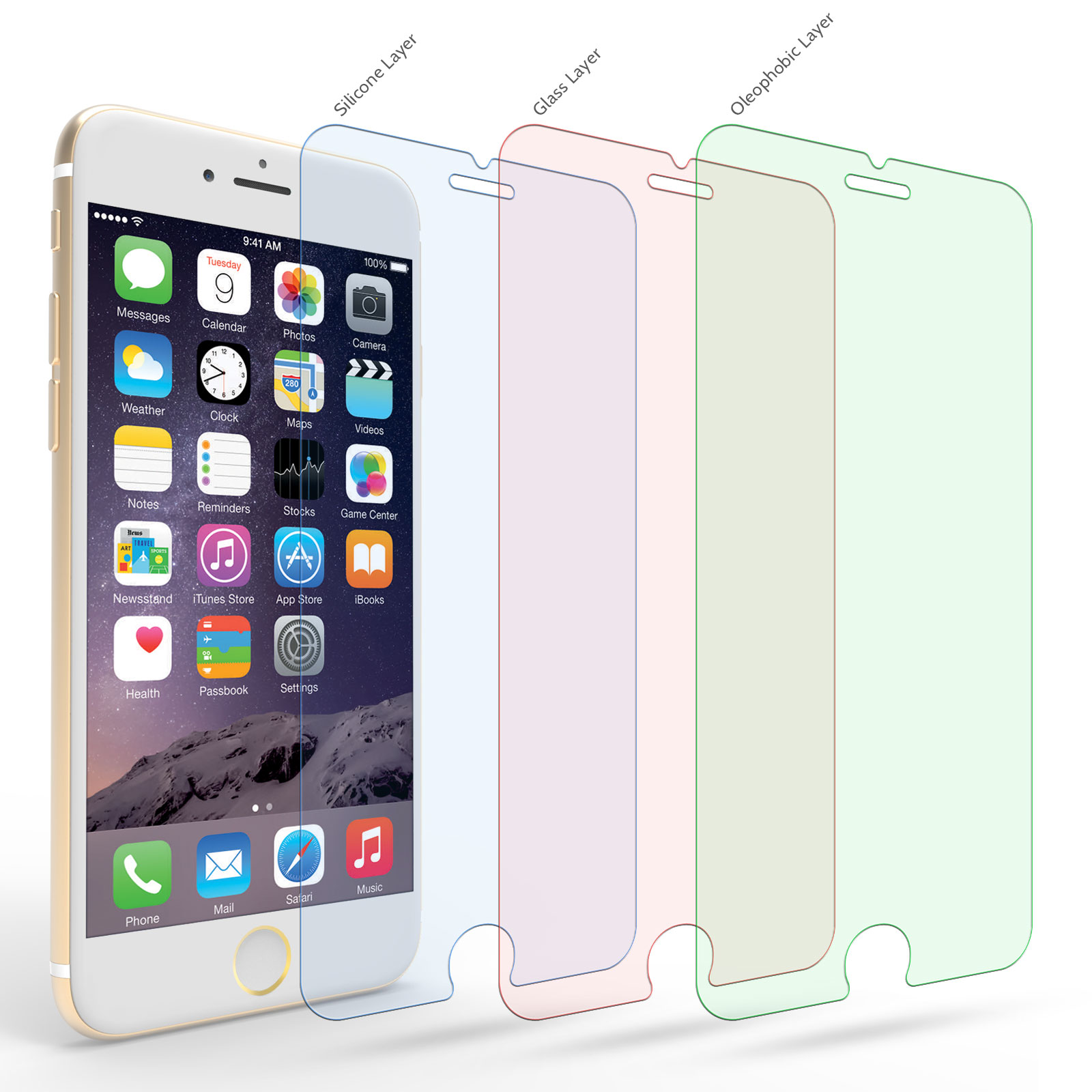 Yousave Accessories iPhone 6 / 6s Plus Glass Screen Protector - Twin Pack