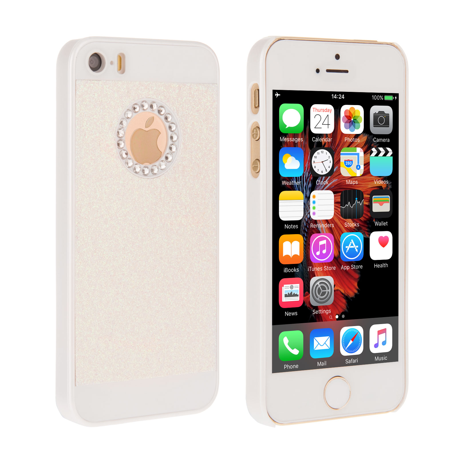 Yousave Accessories iPhone SE Flash Diamond Case - White